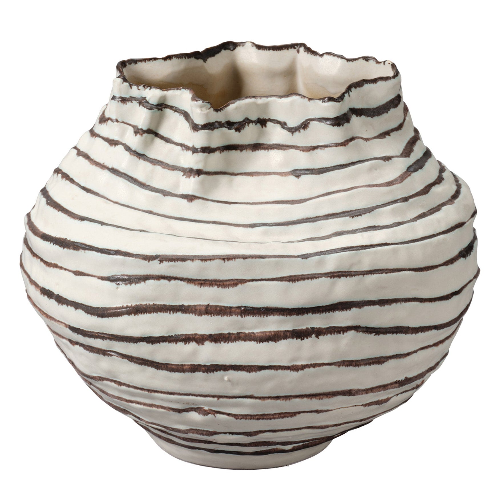 Jamie Young Curvature Brown Ceramic Vessel