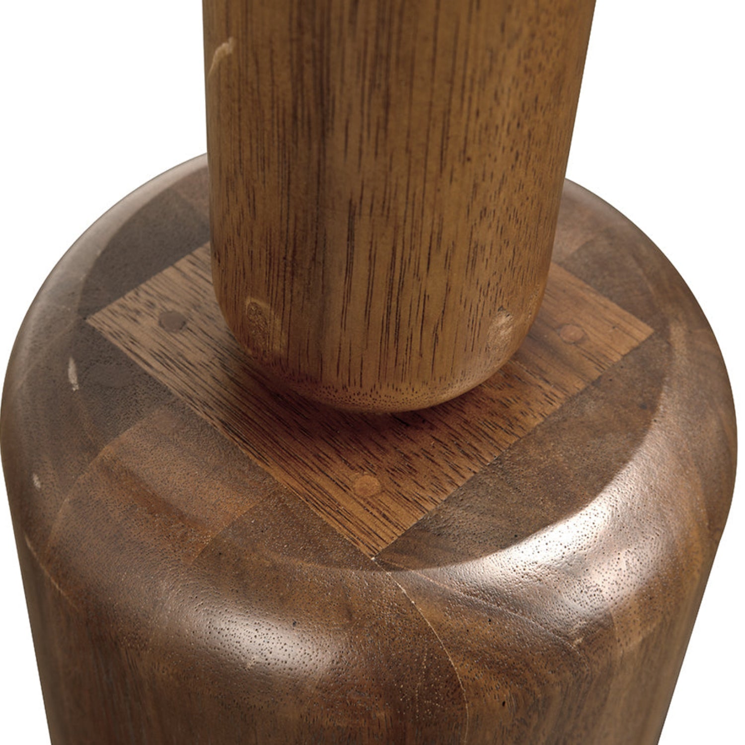 Mondo Floor Lamp finished in Dark Walnut and Frosted Glass