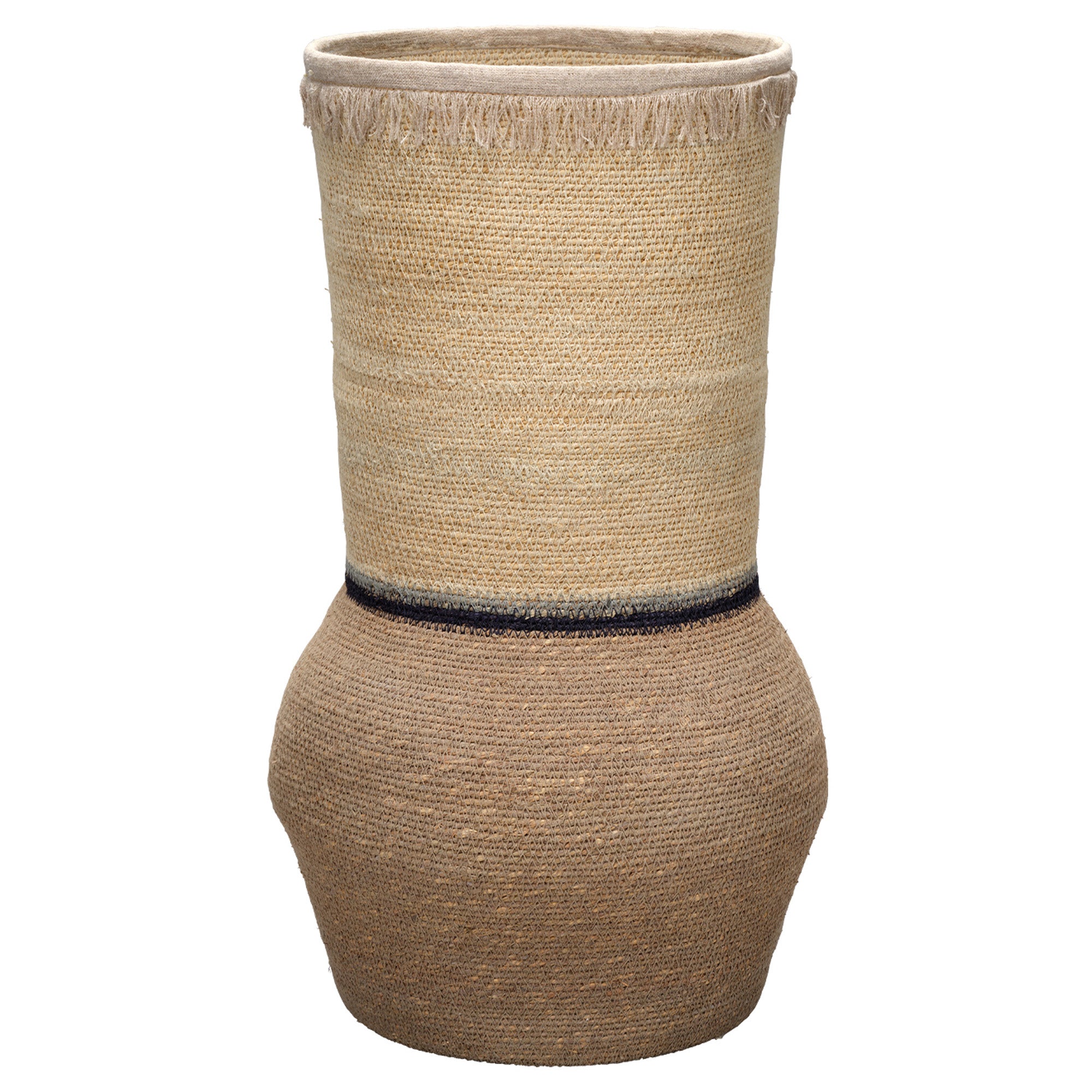 Jamie Young Beetle Taupe Medium Seagrass Basket