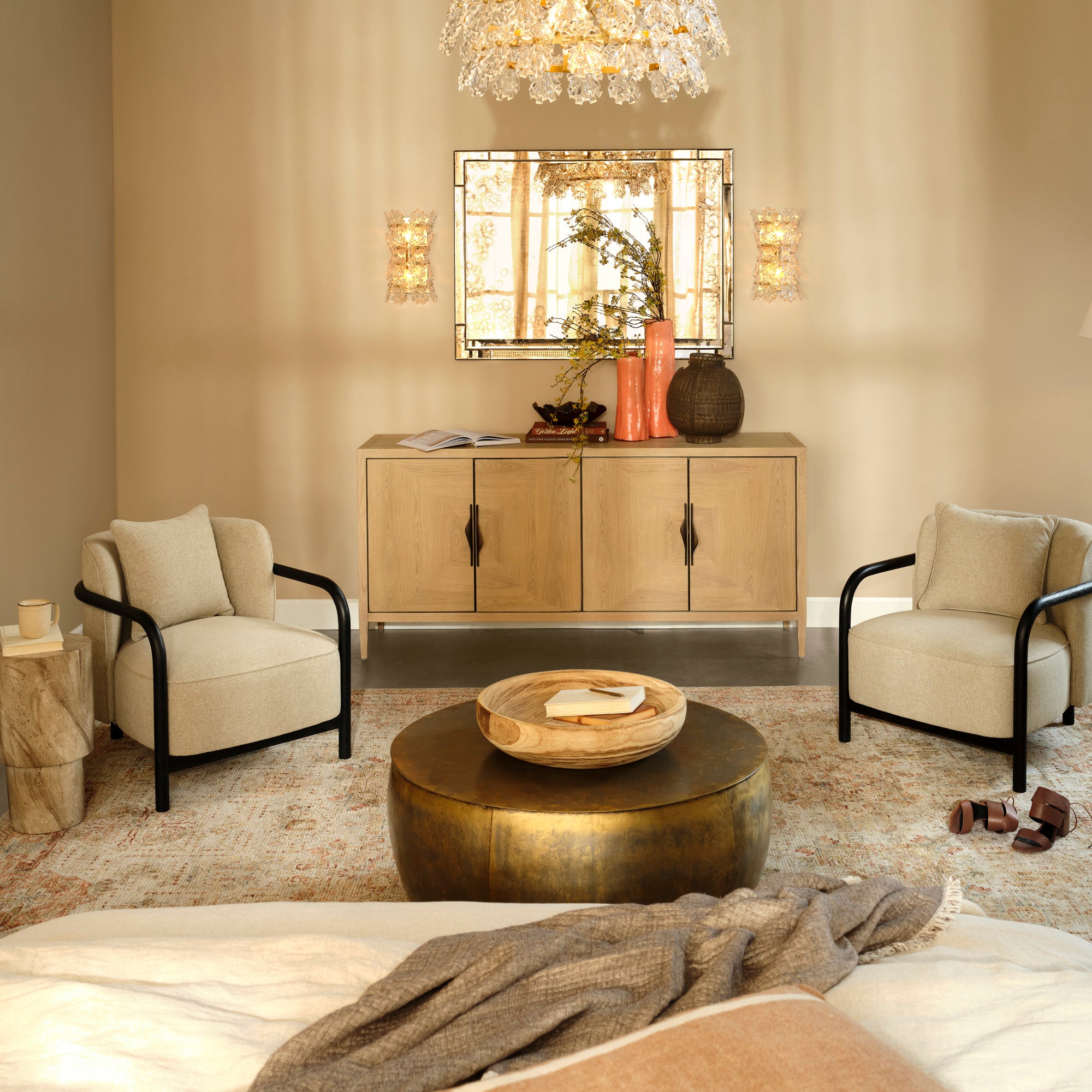 Jamie Young Orion Clear Molded Glass 2-Light Wall Sconce