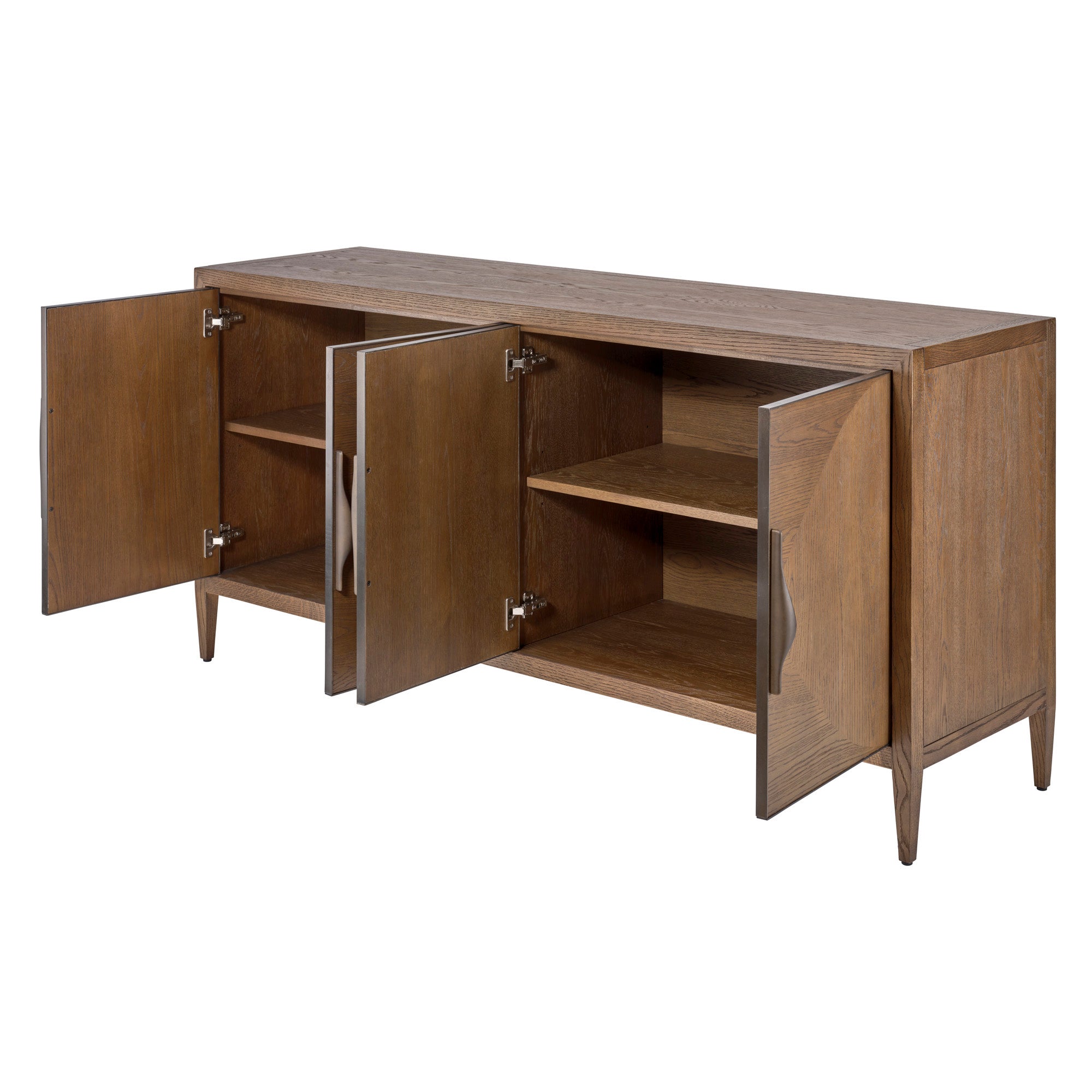 Jamie Young Landmark Brown Sugar Oak Four Door Credenza