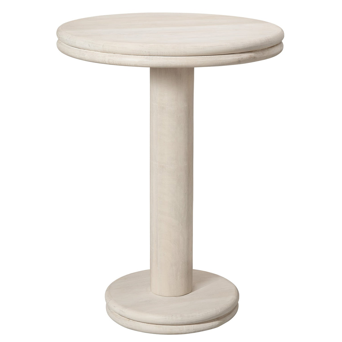 Jamie Young Bourbon Off-White Mango Wood Bar Table in Off-White Mango Wood, full front view