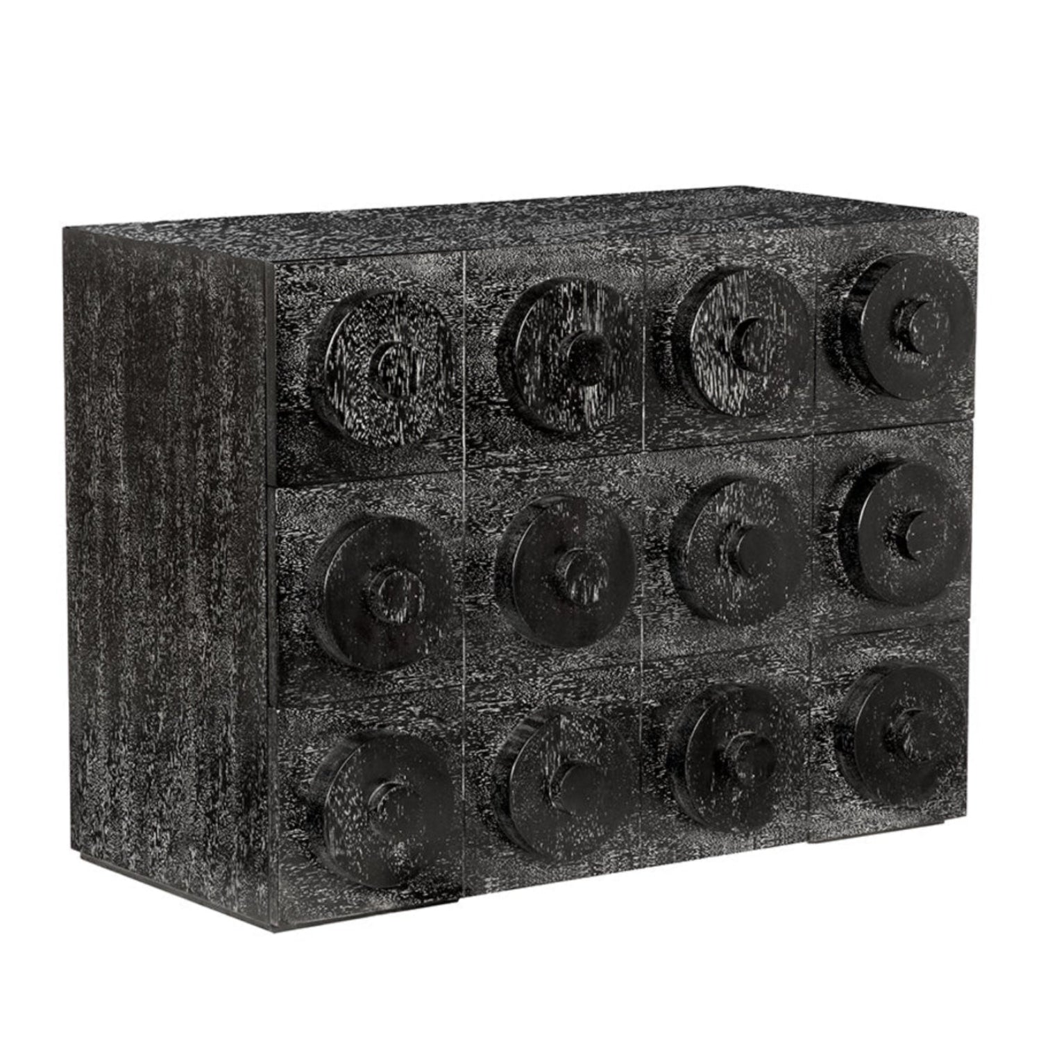 Noir Lego Black Walnut Sideboard with 3 Drawers