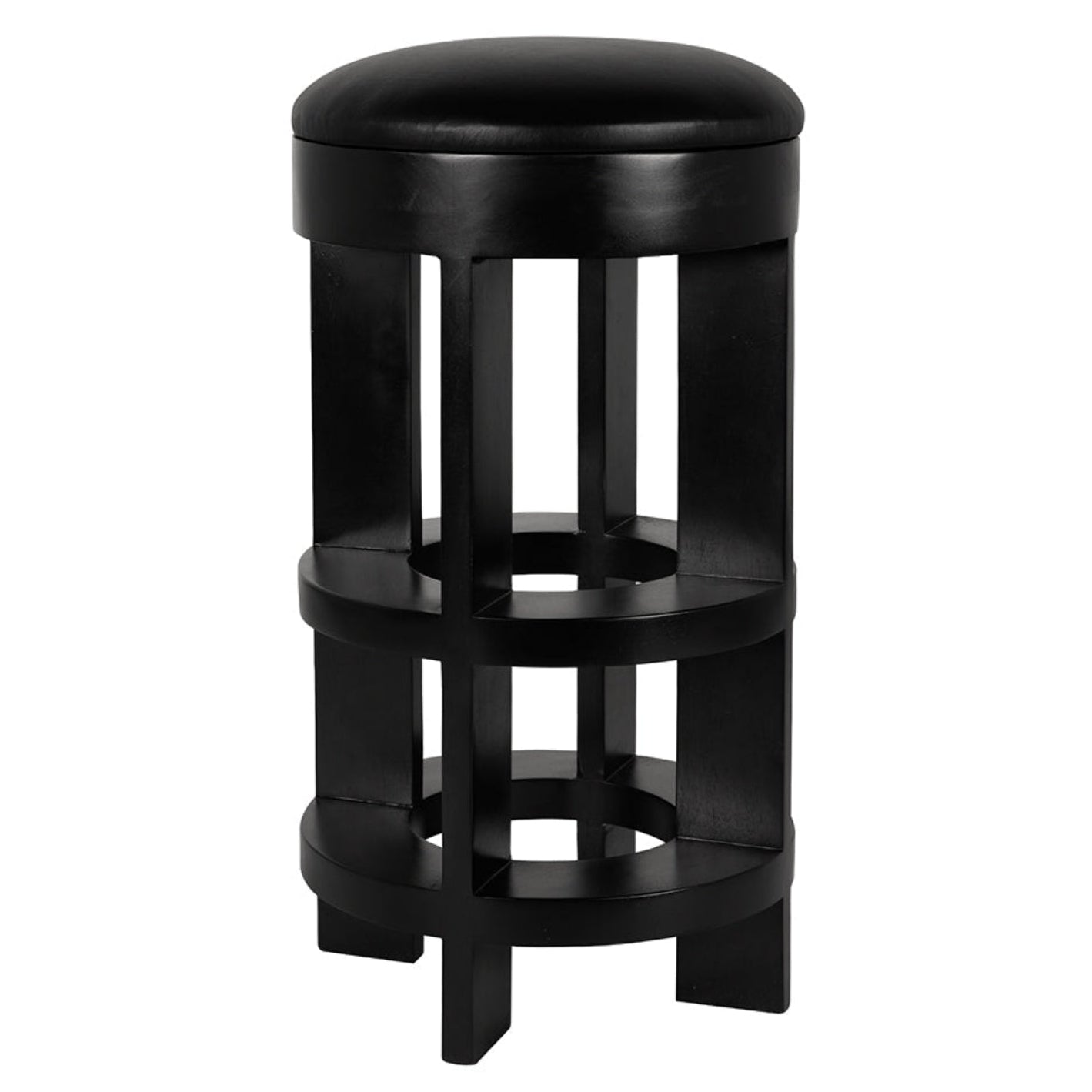 Noir Berlin Leather Swivel Bar Stool