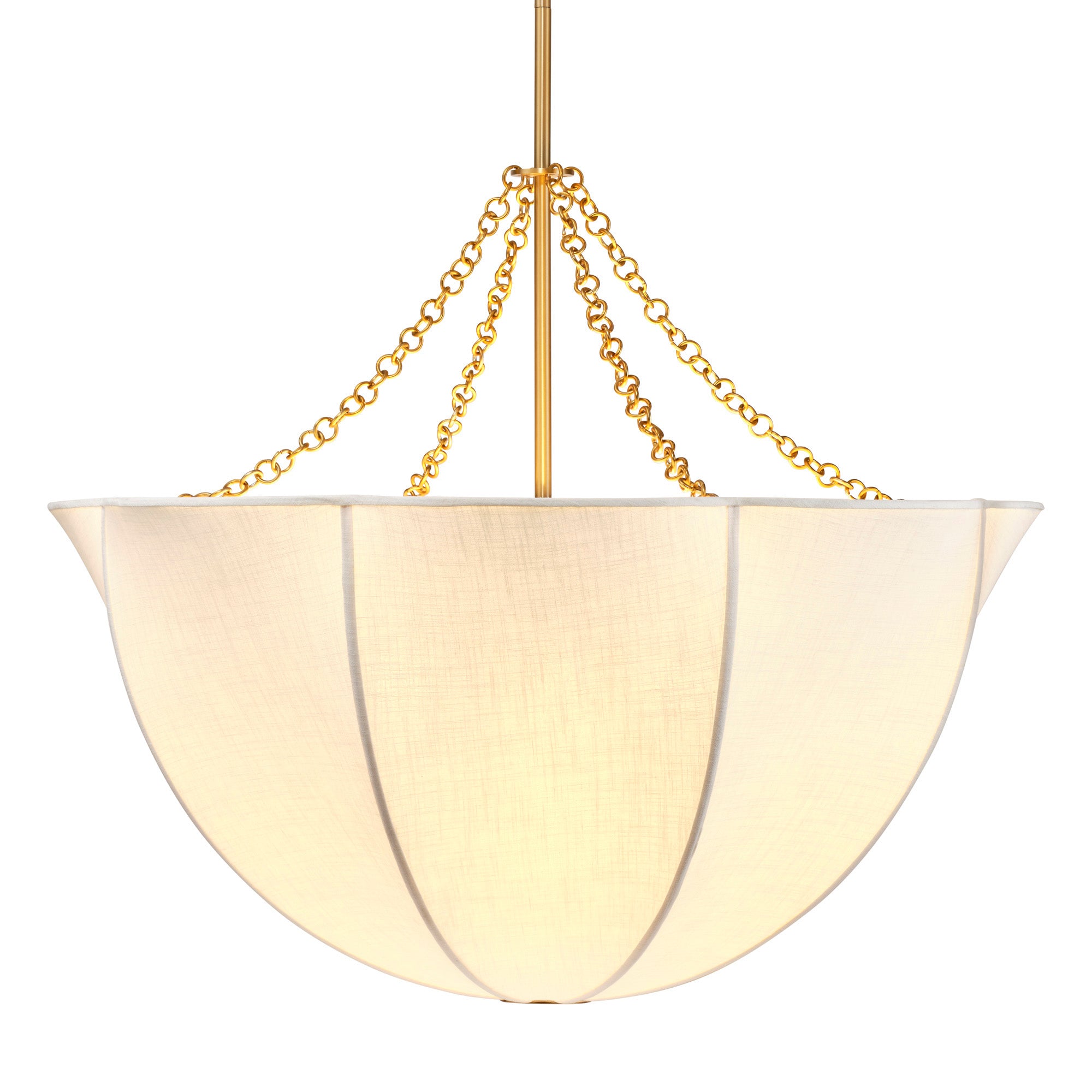 Jamie Young Aire Off-White Linen 4-Light Large Chandelier