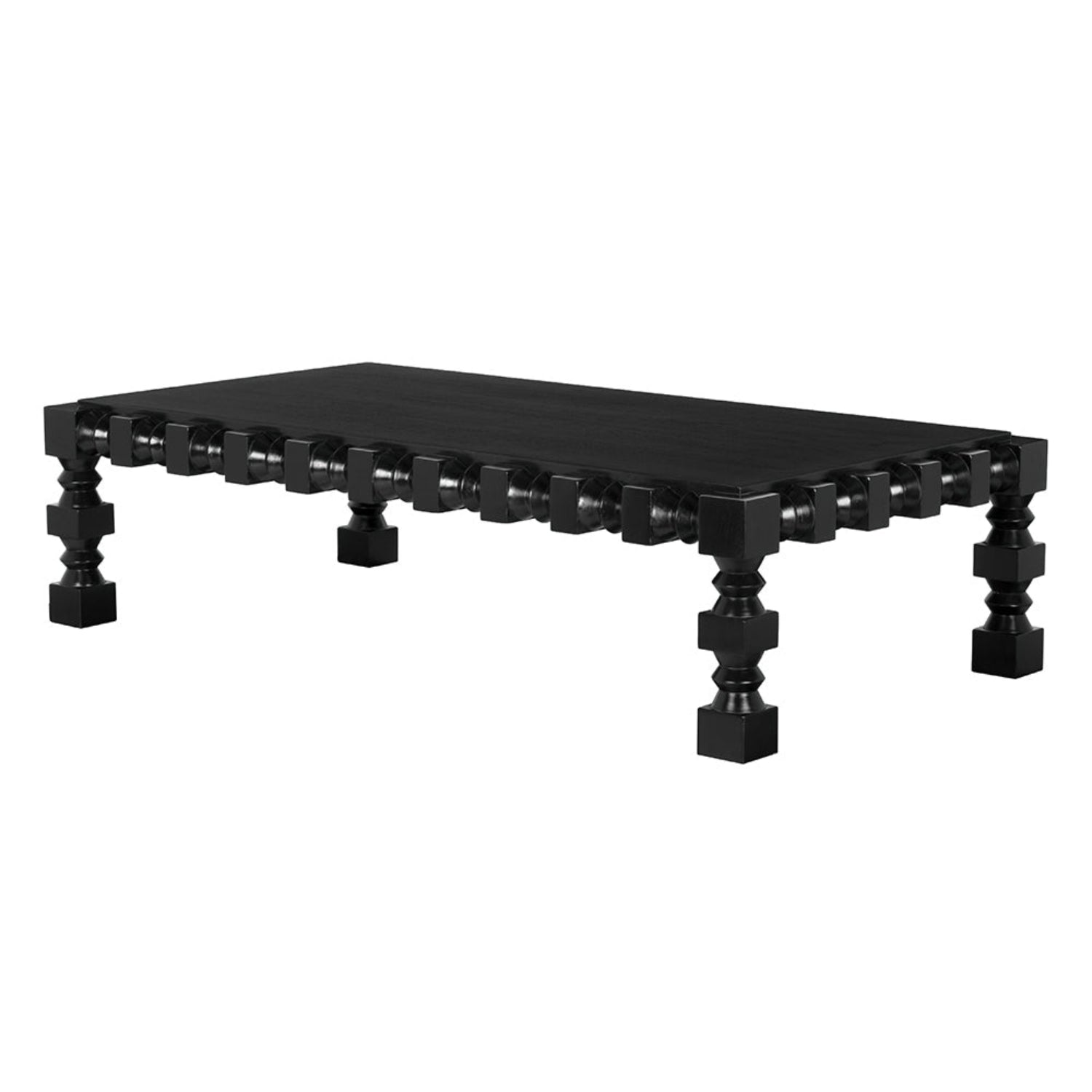 Hand Rubbed Black Moabite Coffee Table by Noir