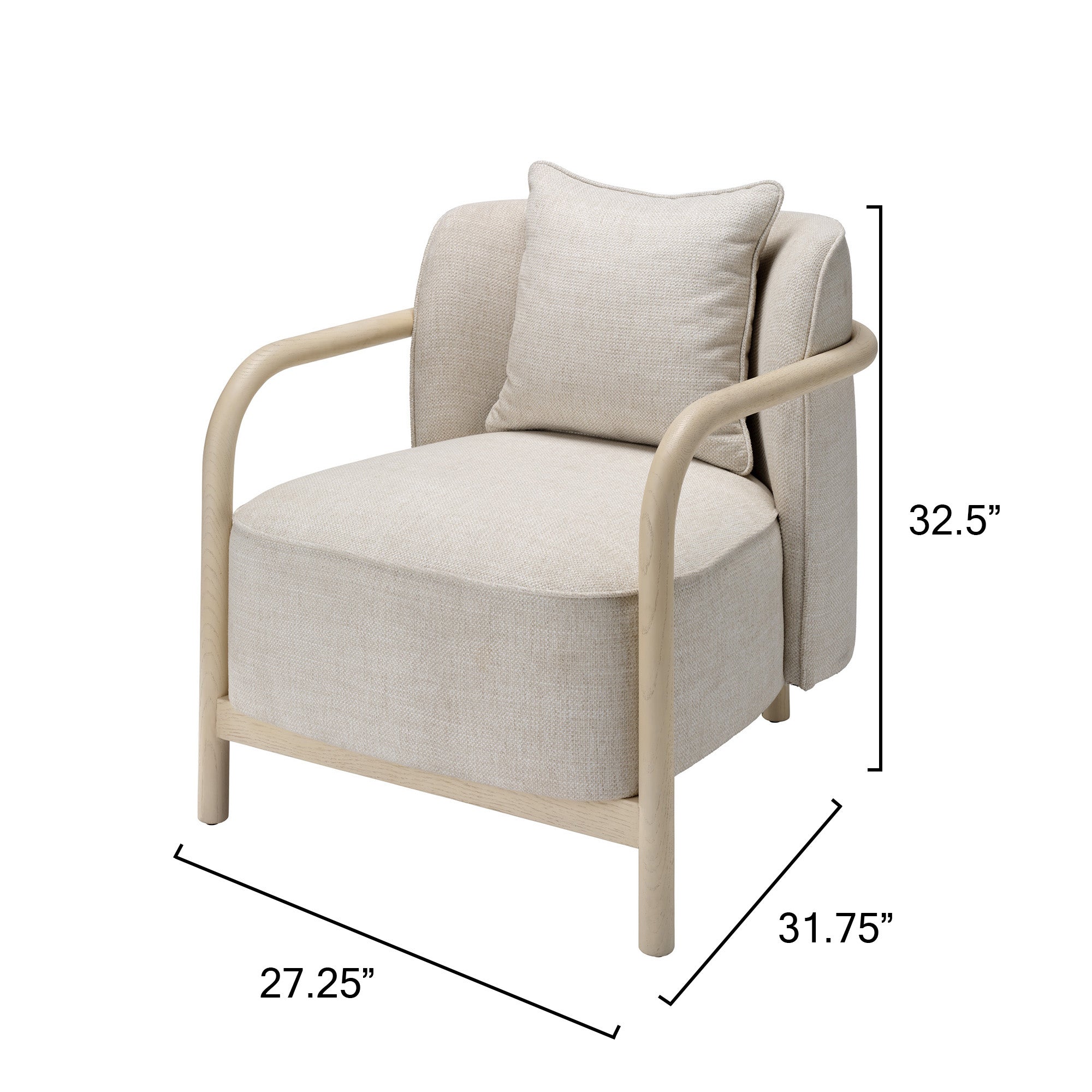 Jamie Young Tether Pale Oak Lounge Chair