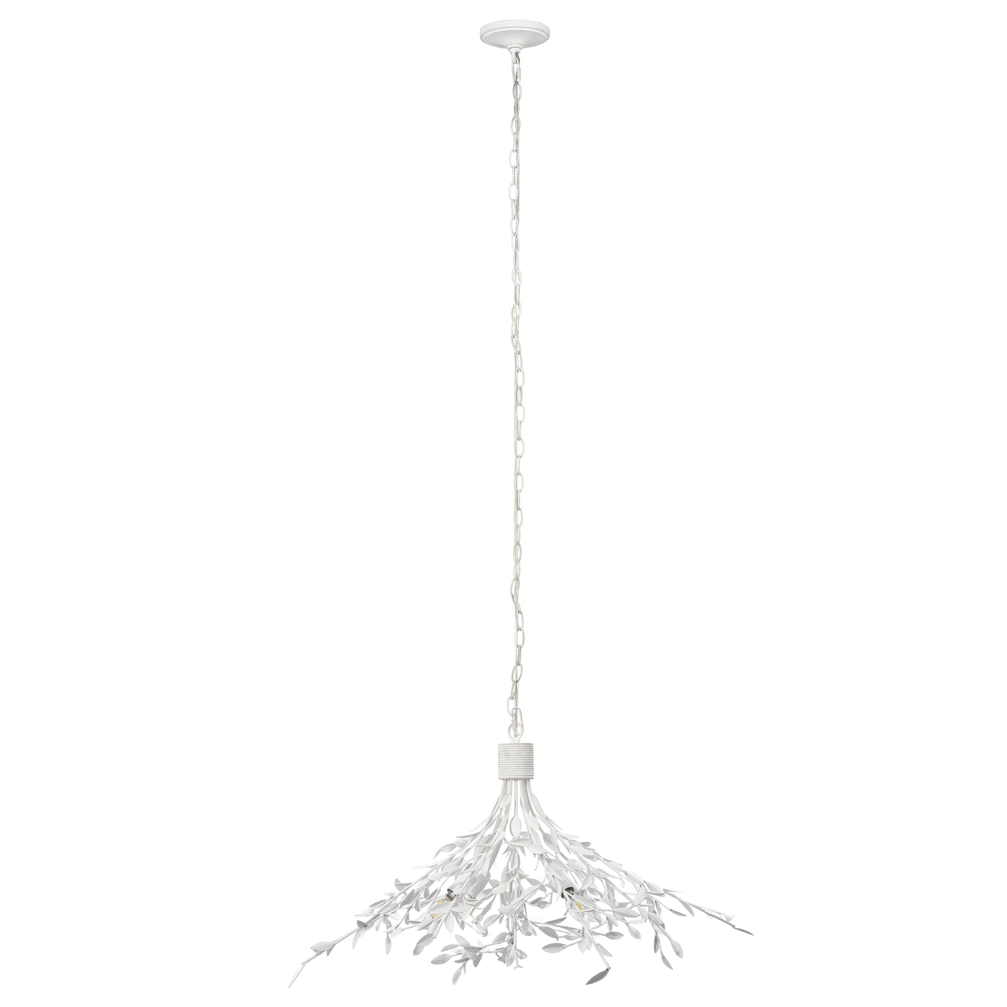 Jamie Young Arbor Textured White Plaster 4-Light Chandelier