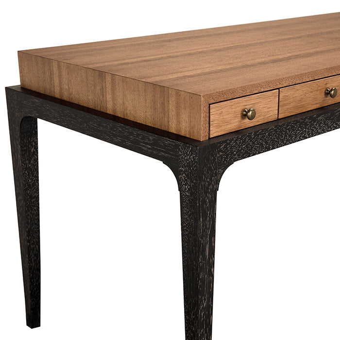 Noir Memphis Desk, Dark Walnut and Black Walnut finish