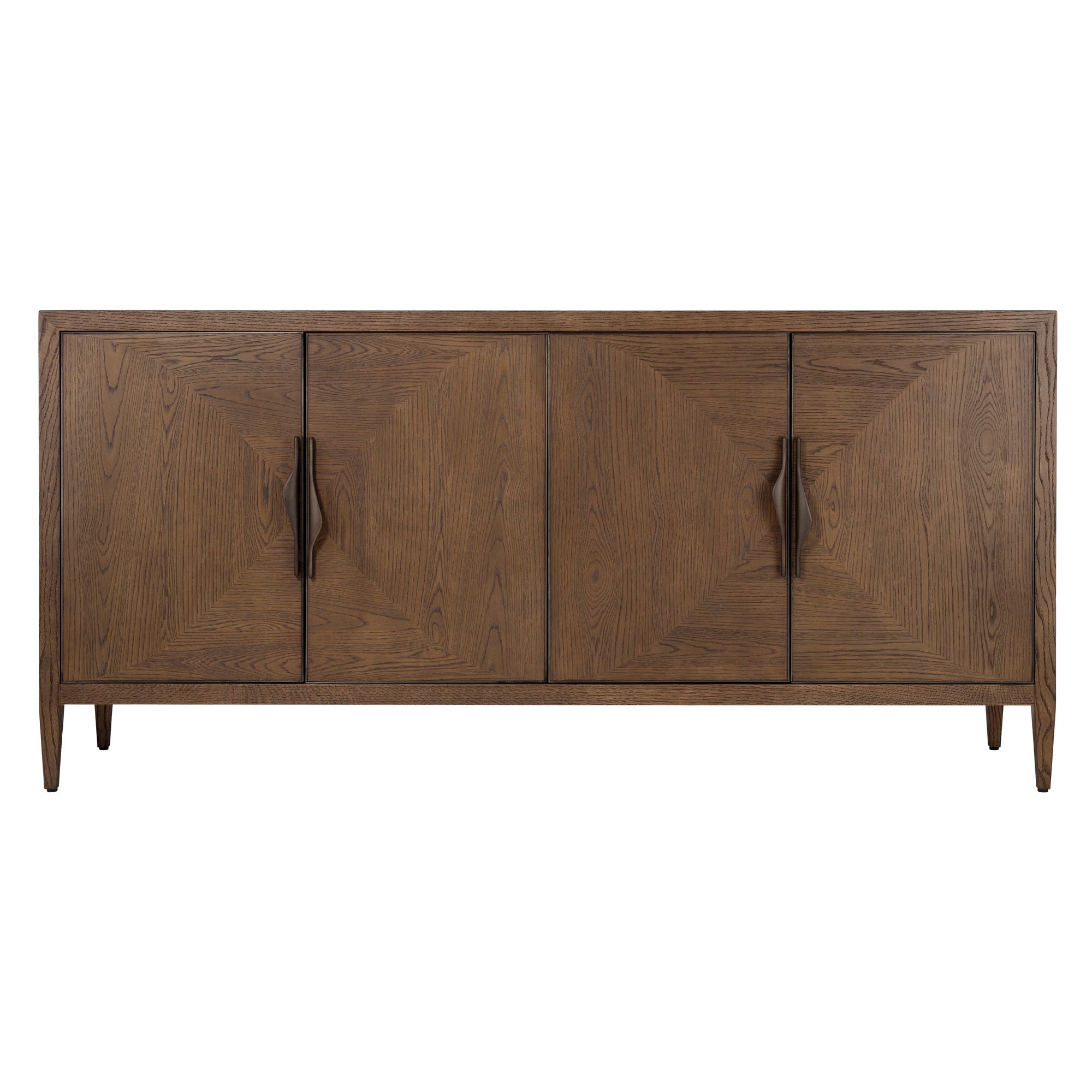Jamie Young Landmark Brown Sugar Oak Four Door Credenza