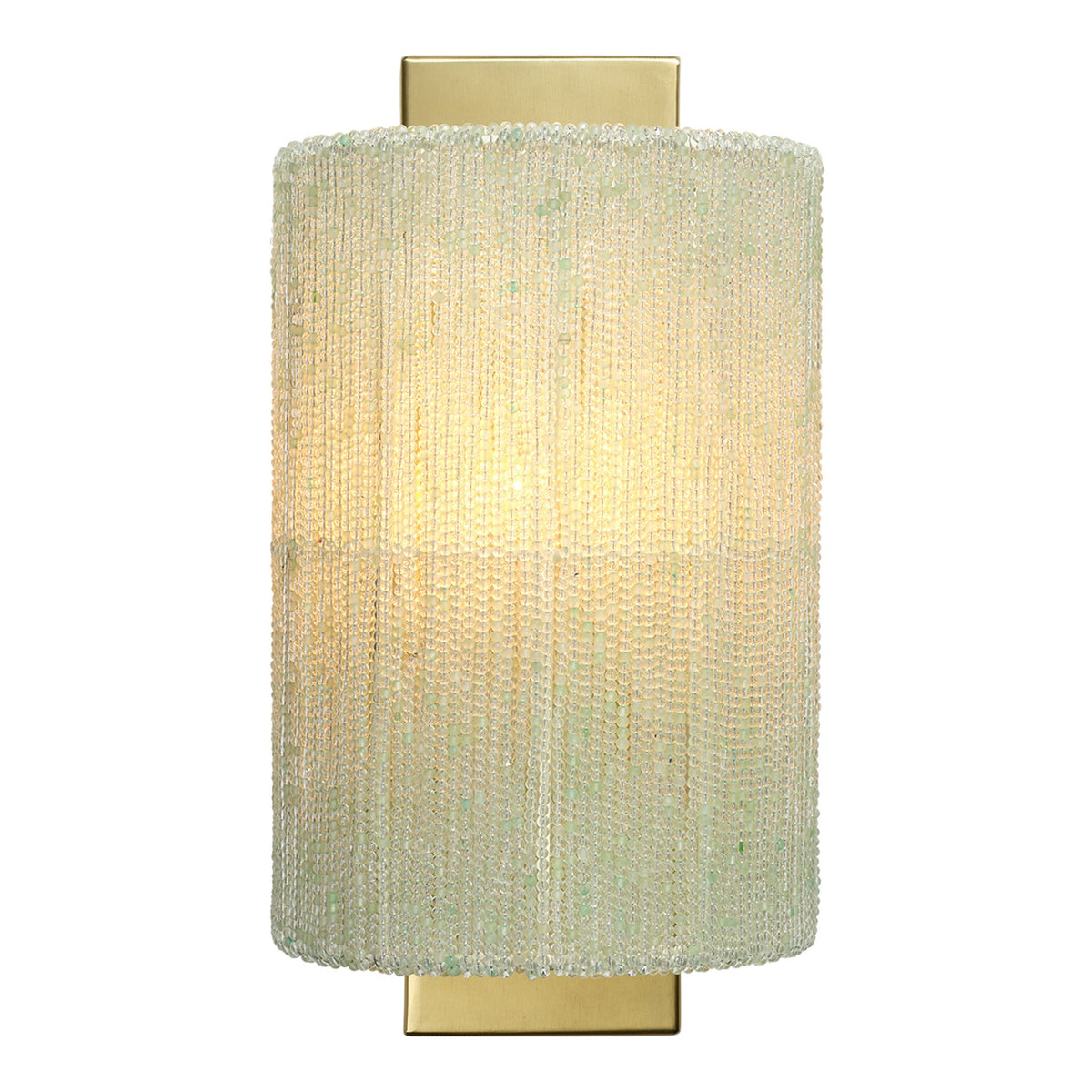 Jamie Young Confetti Green 1-Light Wall Sconce in Green Glass Beads, side profile view