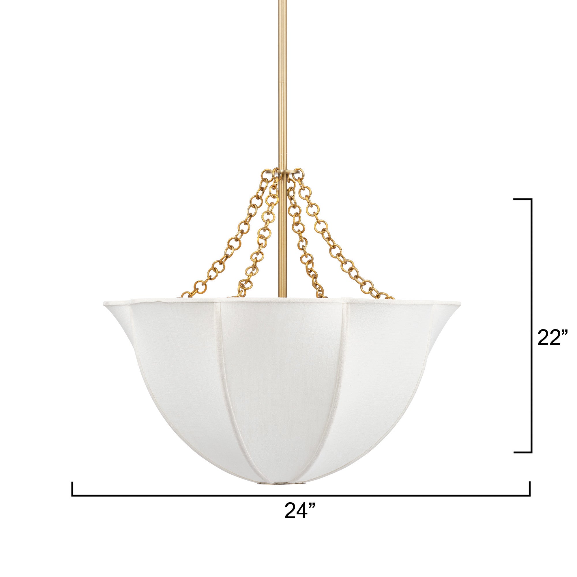 Jamie Young Aire Off-White Linen 4-Light Small Chandelier