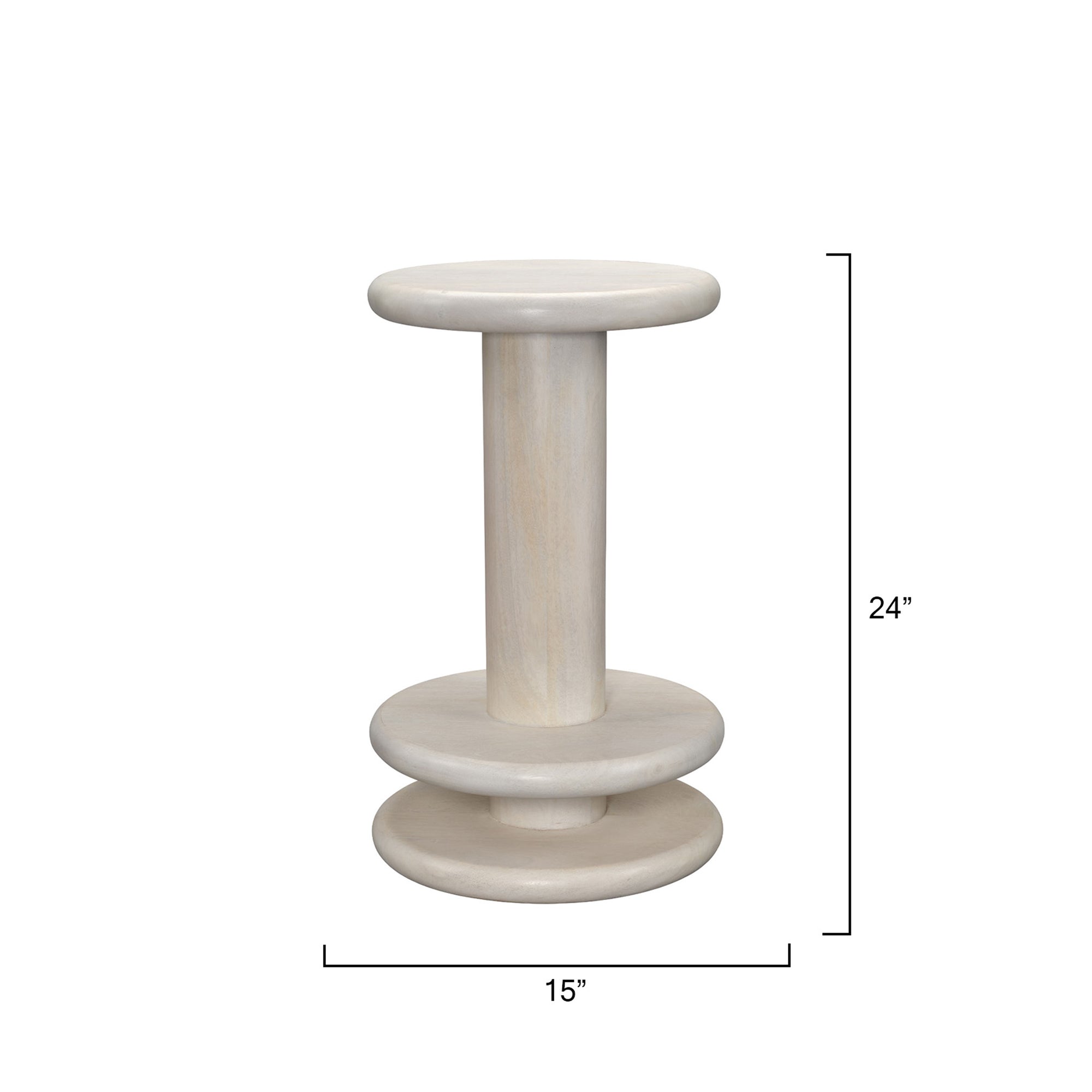 Jamie Young Rye Off-White Mango Wood Counter Stool