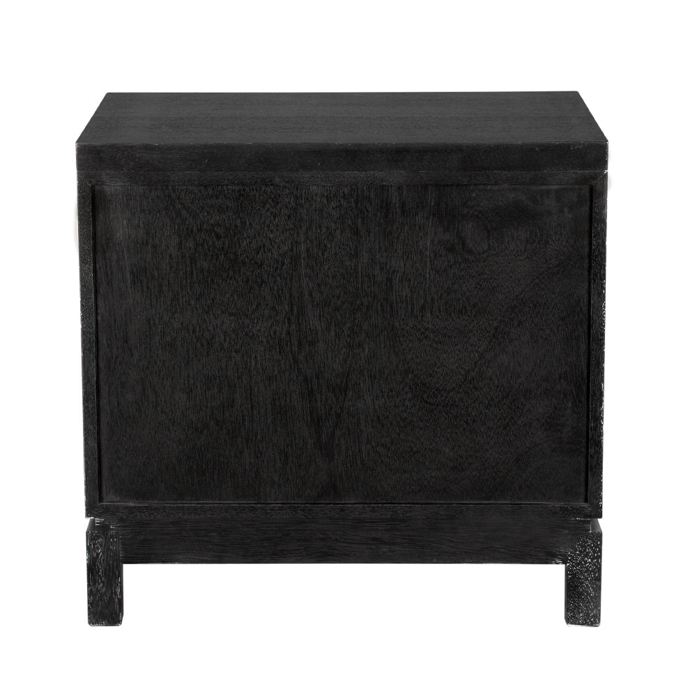 Noir Musashi Black Walnut Small 2 Drawer, modern brutalist accent