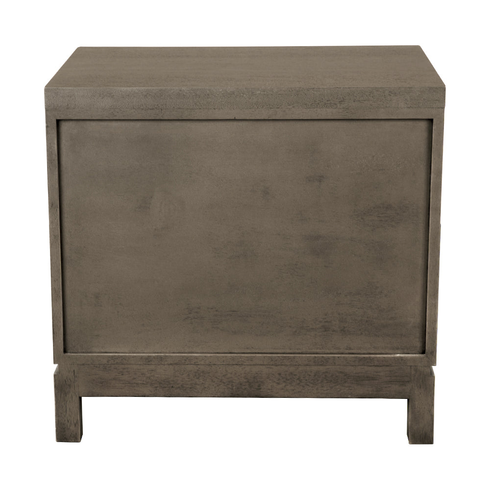 Noir Musashi Greige Walnut Small 2 Drawer Chest, Greige Walnut, Brass finish