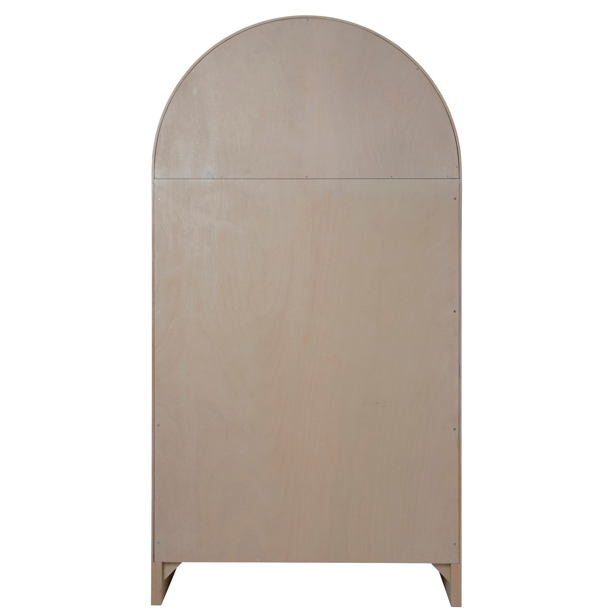 Jamie Young Finley Pale Oak Fluted Arched Cabinet