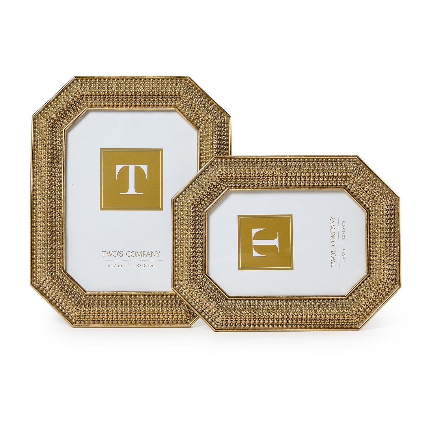 Gold Beaded Photo Frame Set of 2