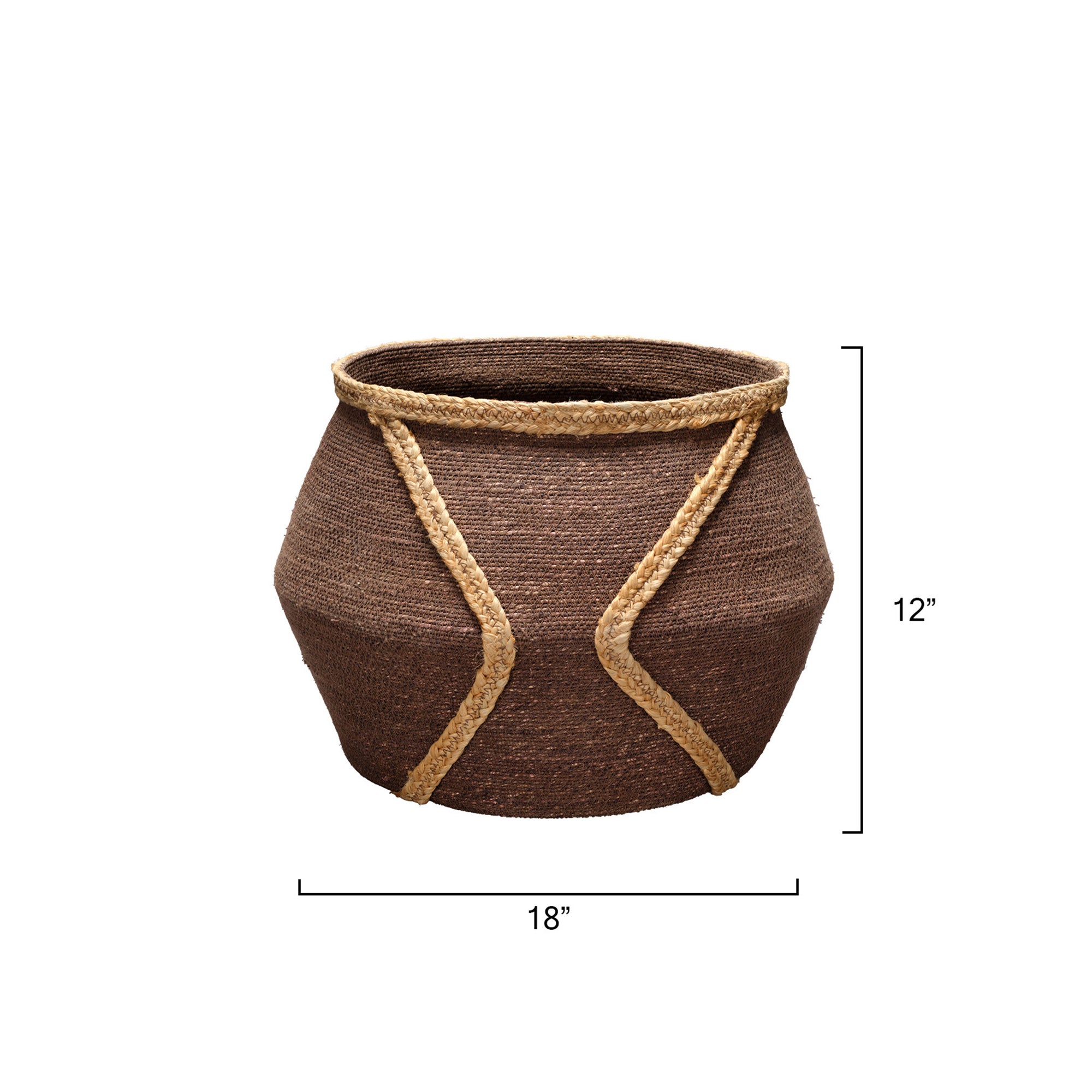 Jamie Young Python Brown Seagrass Basket