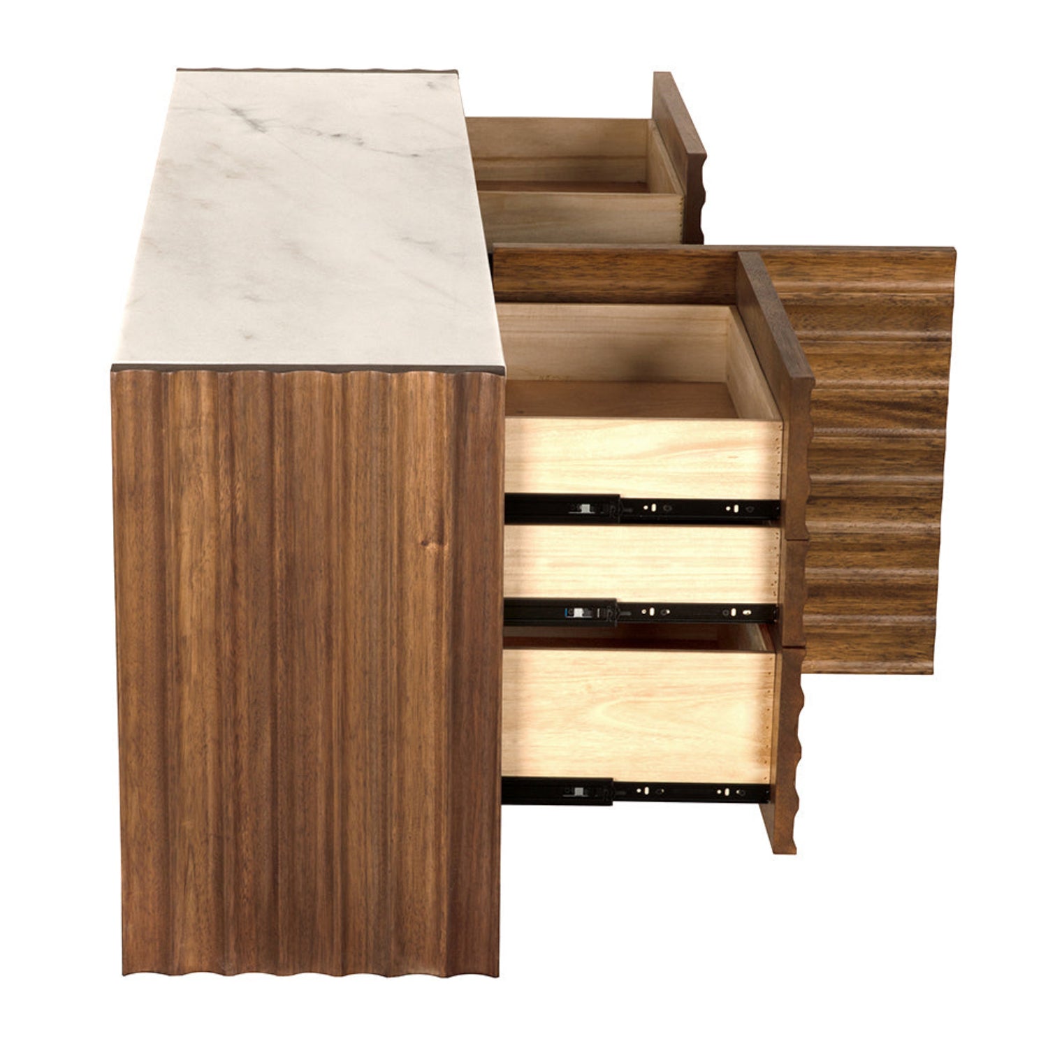 Noir Gauss Dark Walnut Sideboard with Marble Top for the home