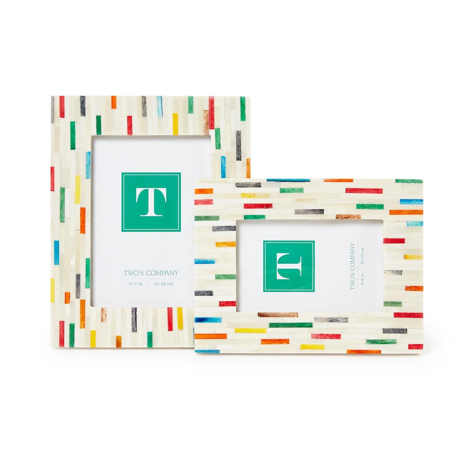 Striped Photo Frame Set of 2