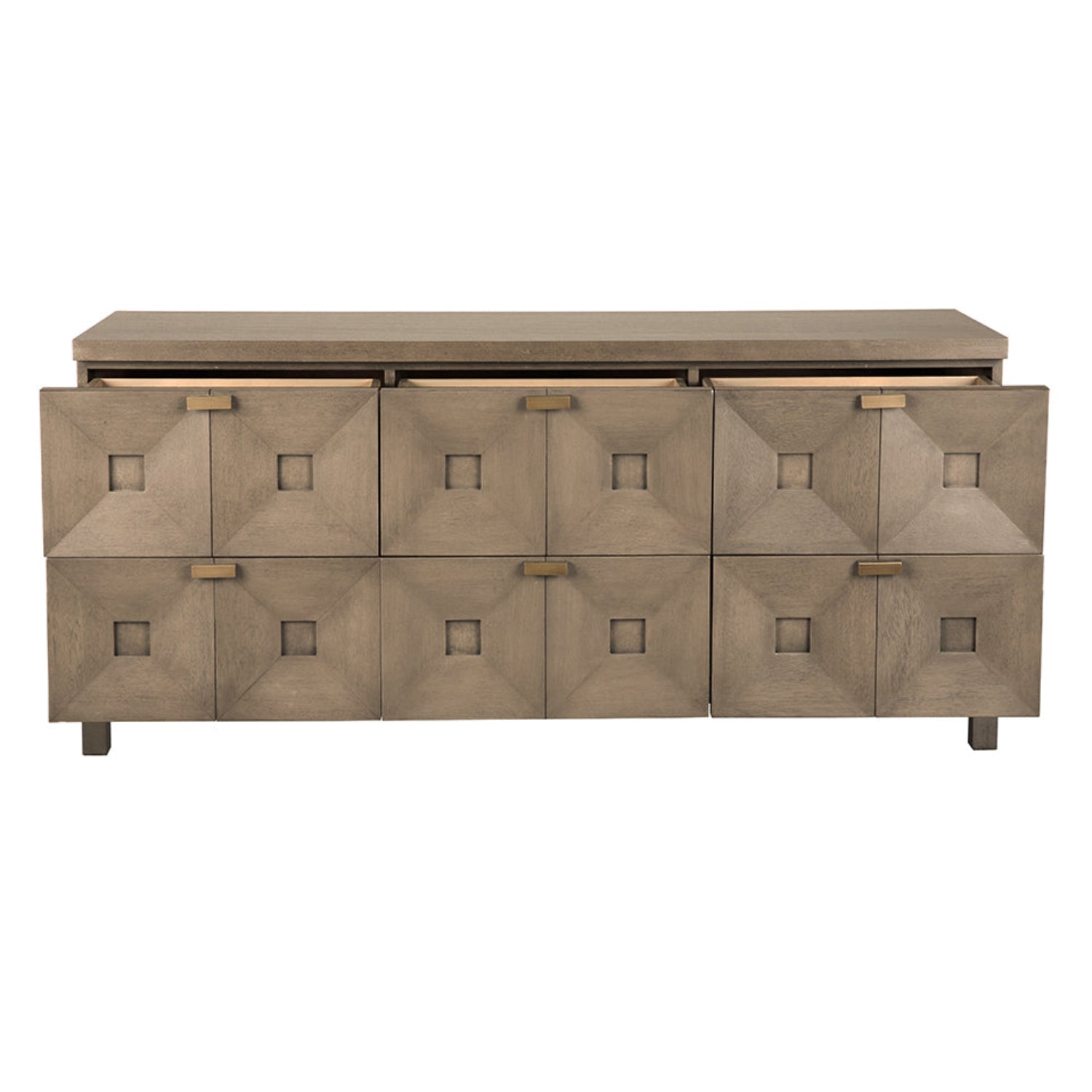 Noir Musashi Greige Walnut 6 Drawer crafted from walnut and veneer