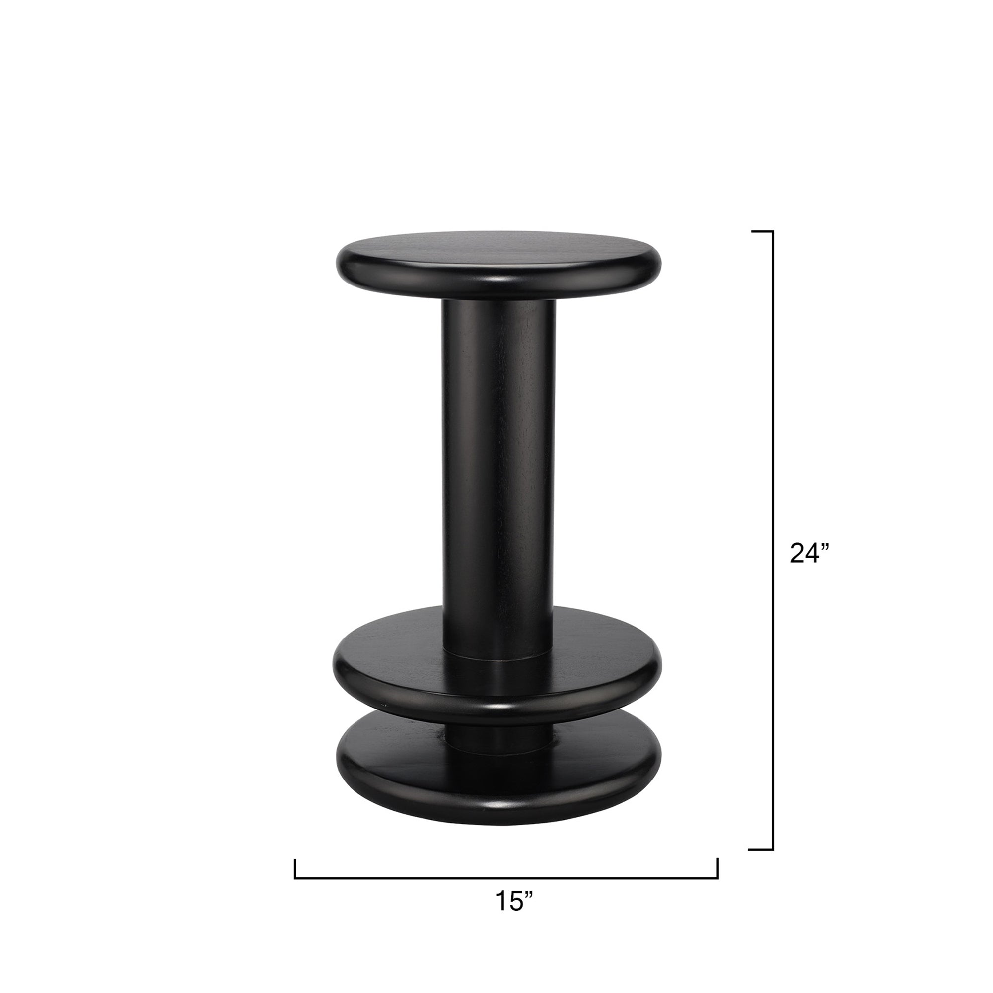 Jamie Young Rye Black Mango Wood Counter Stool