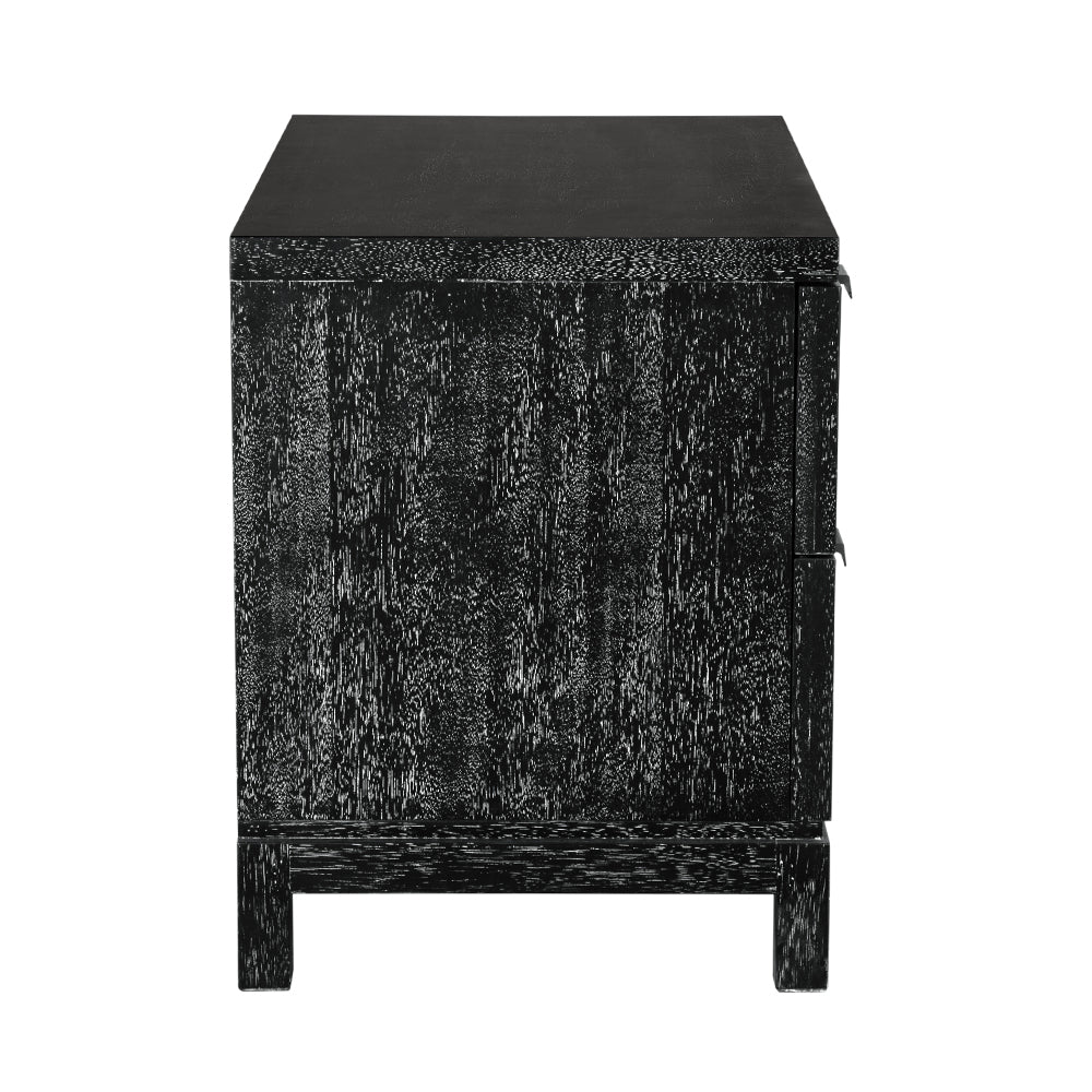 Noir Musashi Black Walnut Large 2 Drawer, solid walnut sideboard