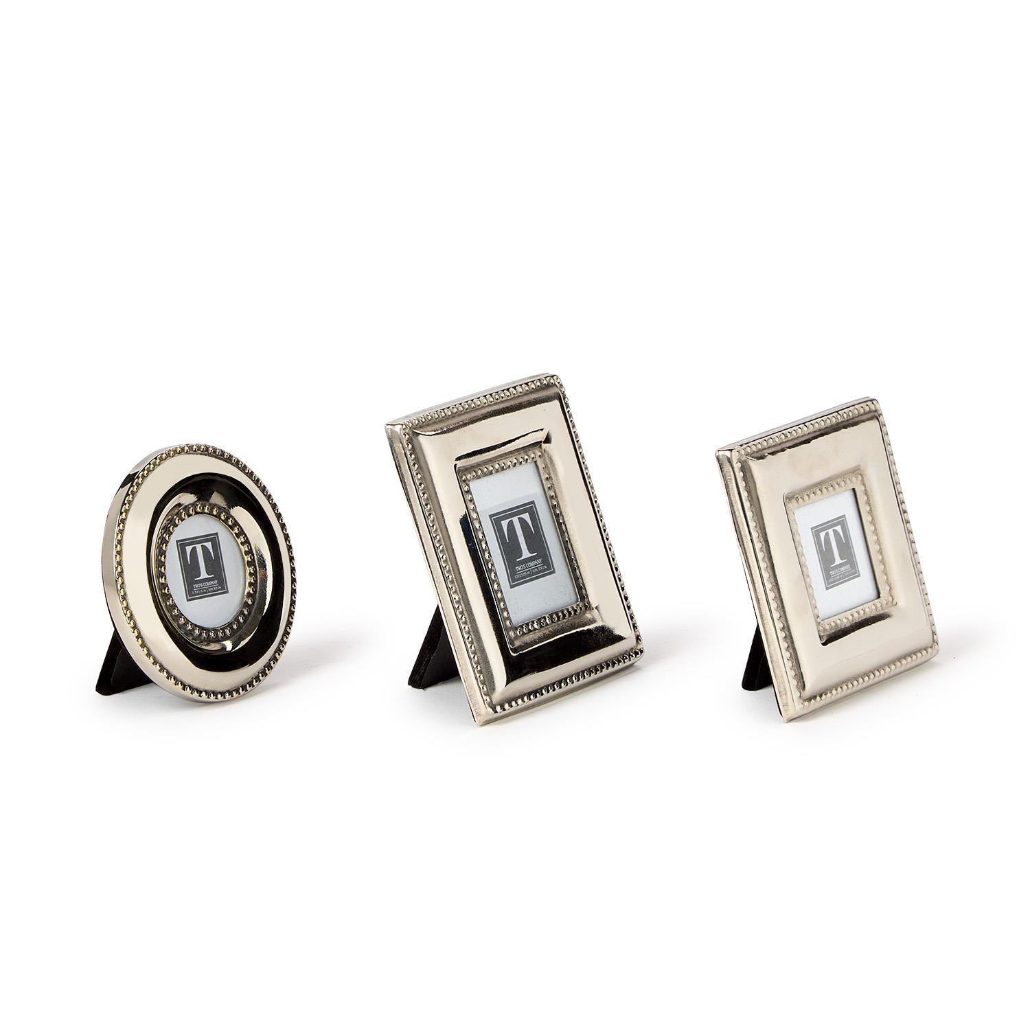 Silver Bead Silver Mini Photo Frame Set of 3