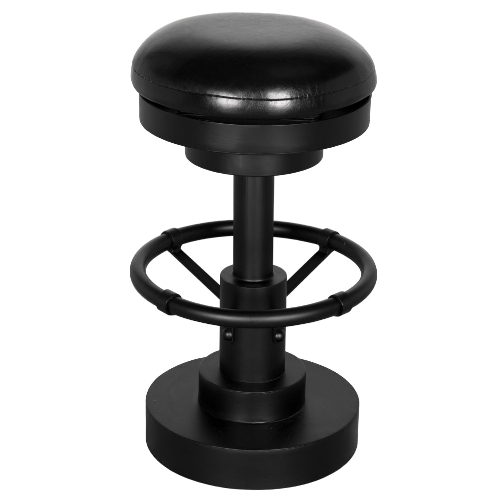 Noir Brisbane 25in Counter Stool, cushioned dome seat in midnight vegan leather