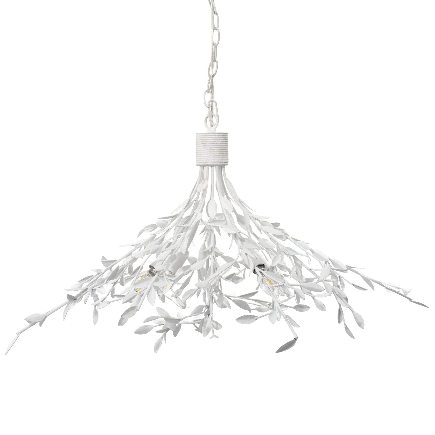 Jamie Young Arbor Textured White Plaster 4-Light Chandelier
