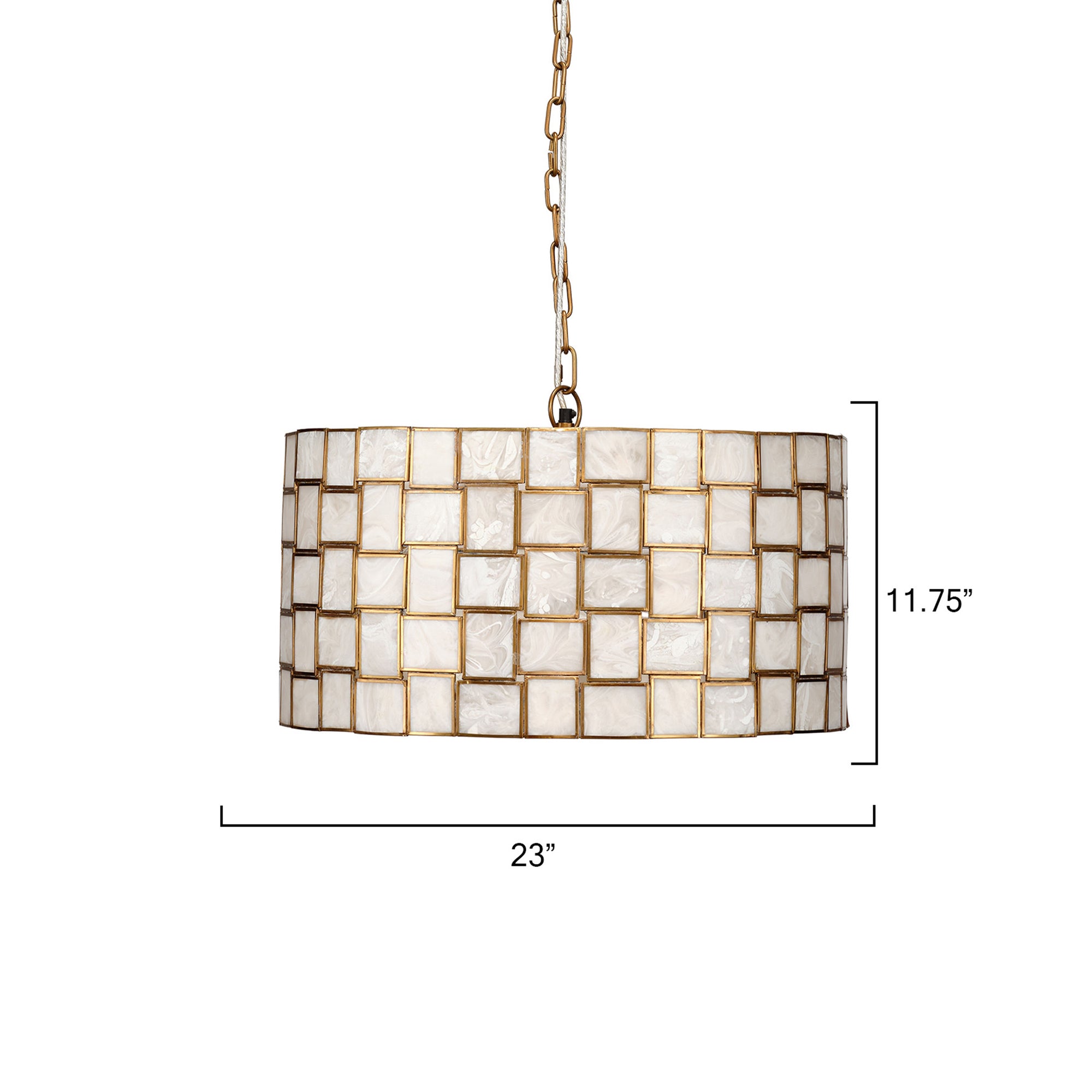 Jamie Young Cinema Faux Alabaster 3-Light Chandelier