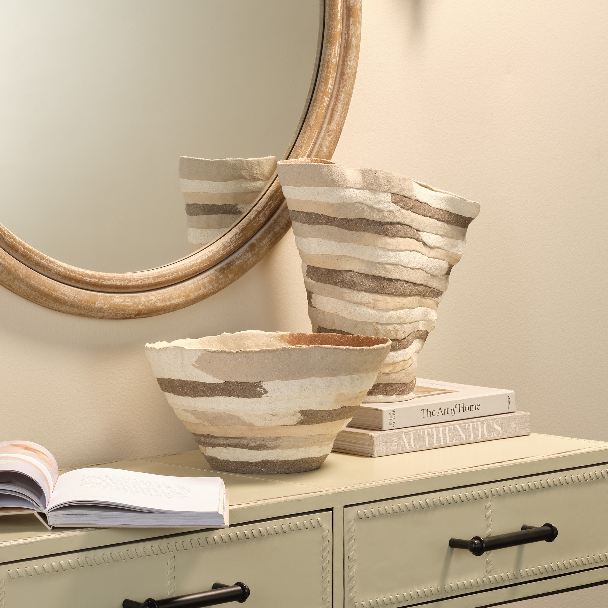Jamie Young Textile Brown Porcelain Bowl