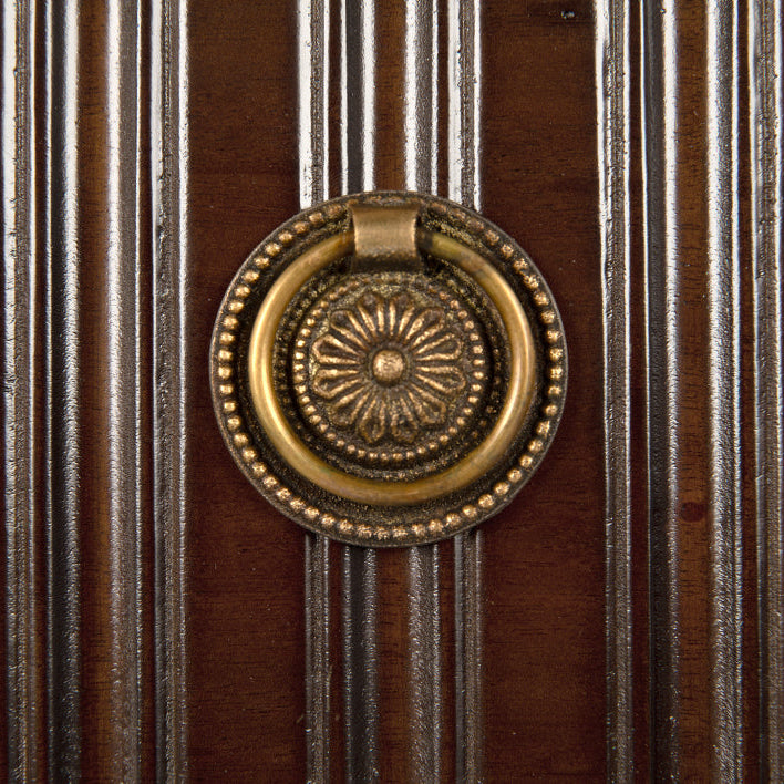 Noir Daryl Hand Rubbed Brown Dresser, crafted from mahogany and veneer with brass pulls