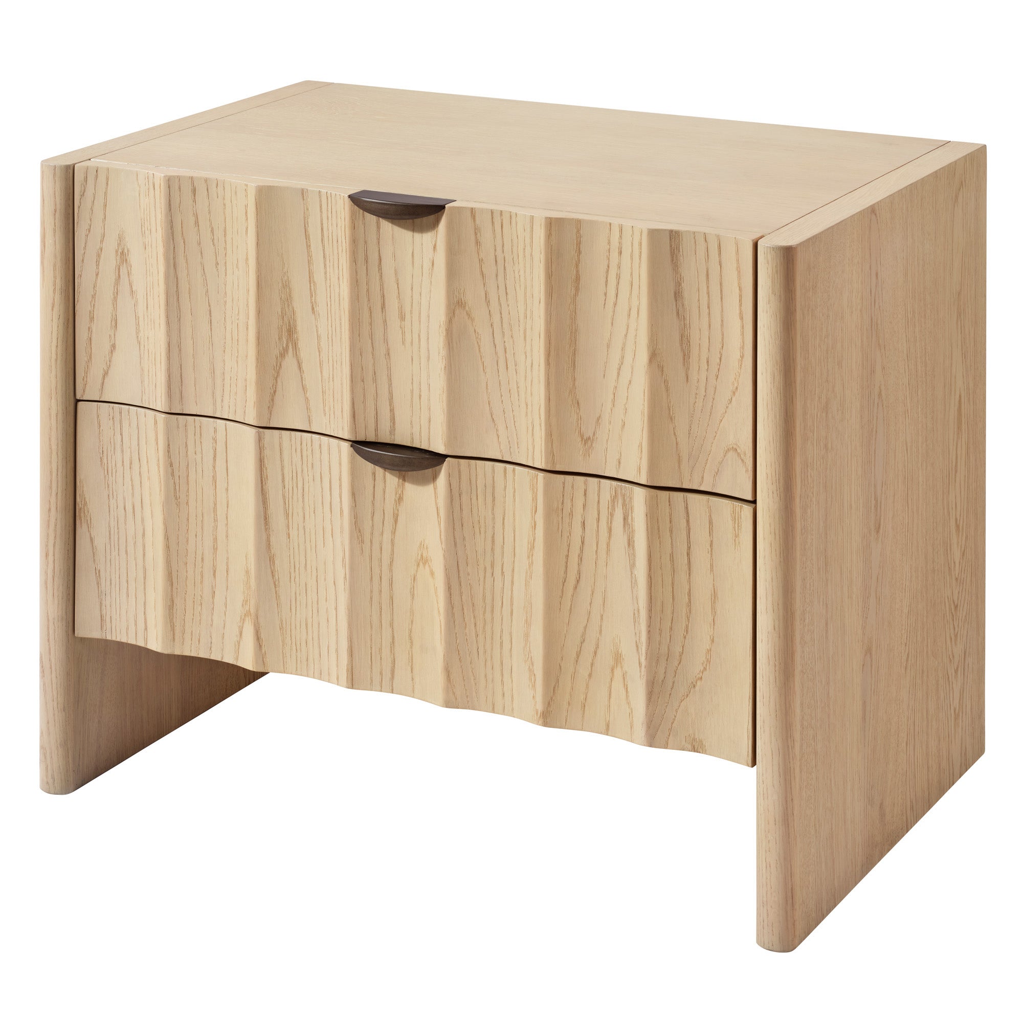 Jamie Young Finley Pale Oak Large Fluted Nightstand