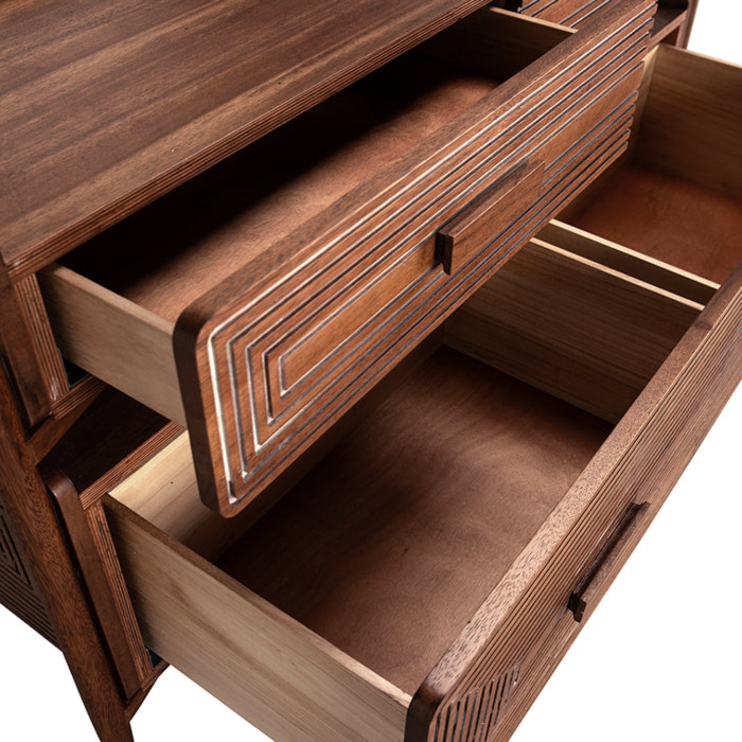 Noir Savino Dark Walnut Sideboard at 60 in. W x 18 in. D x 30.5 in. H