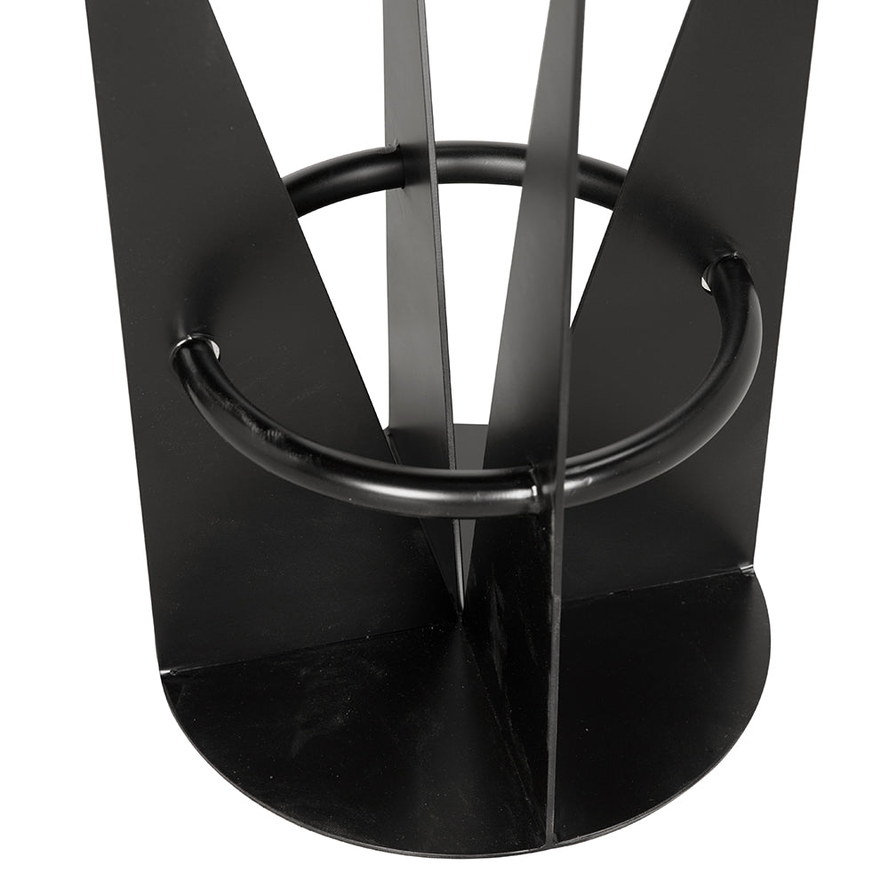 Noir Nagoya Counter Stool, crafted from iron and white oak