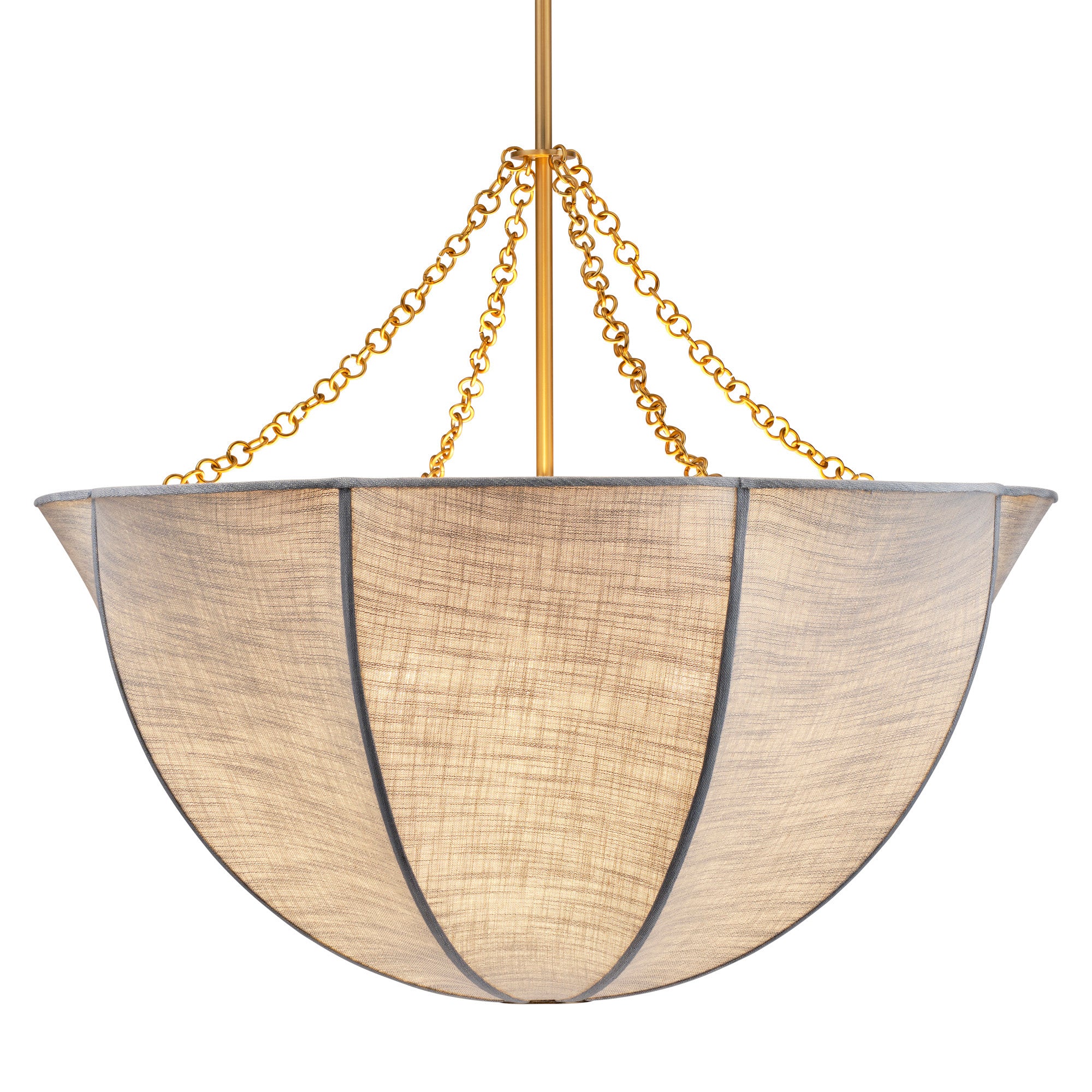 Jamie Young Aire Pale Blue Linen 4-Light Large Chandelier