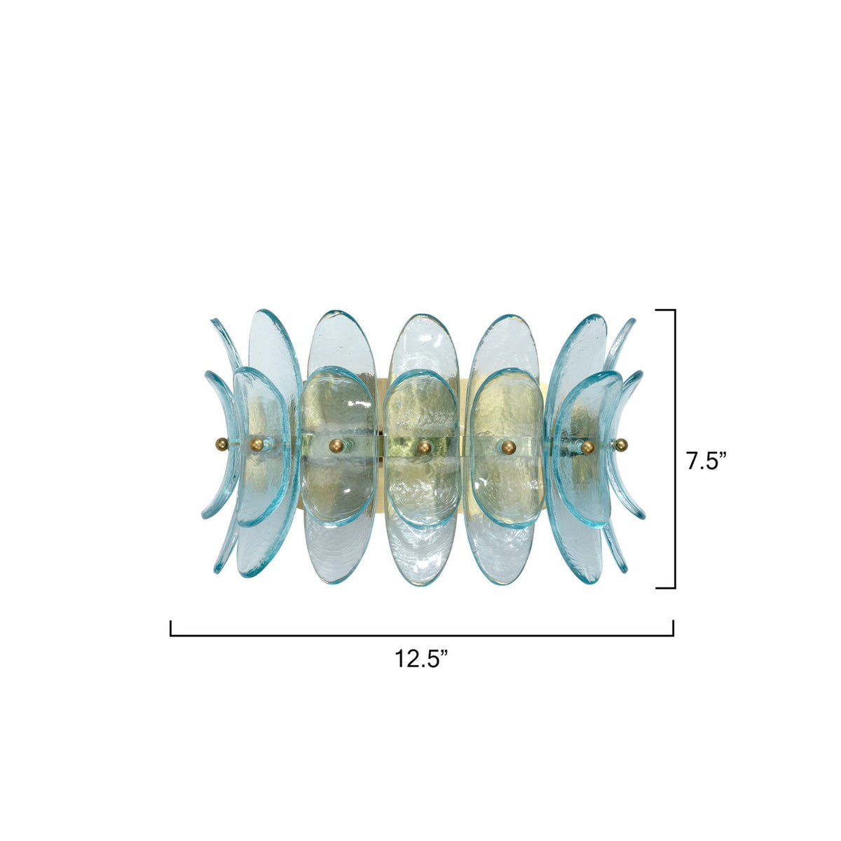 Jamie Young Coronet Blue 1-Light Wall Sconce alternate angle in Blue Glass