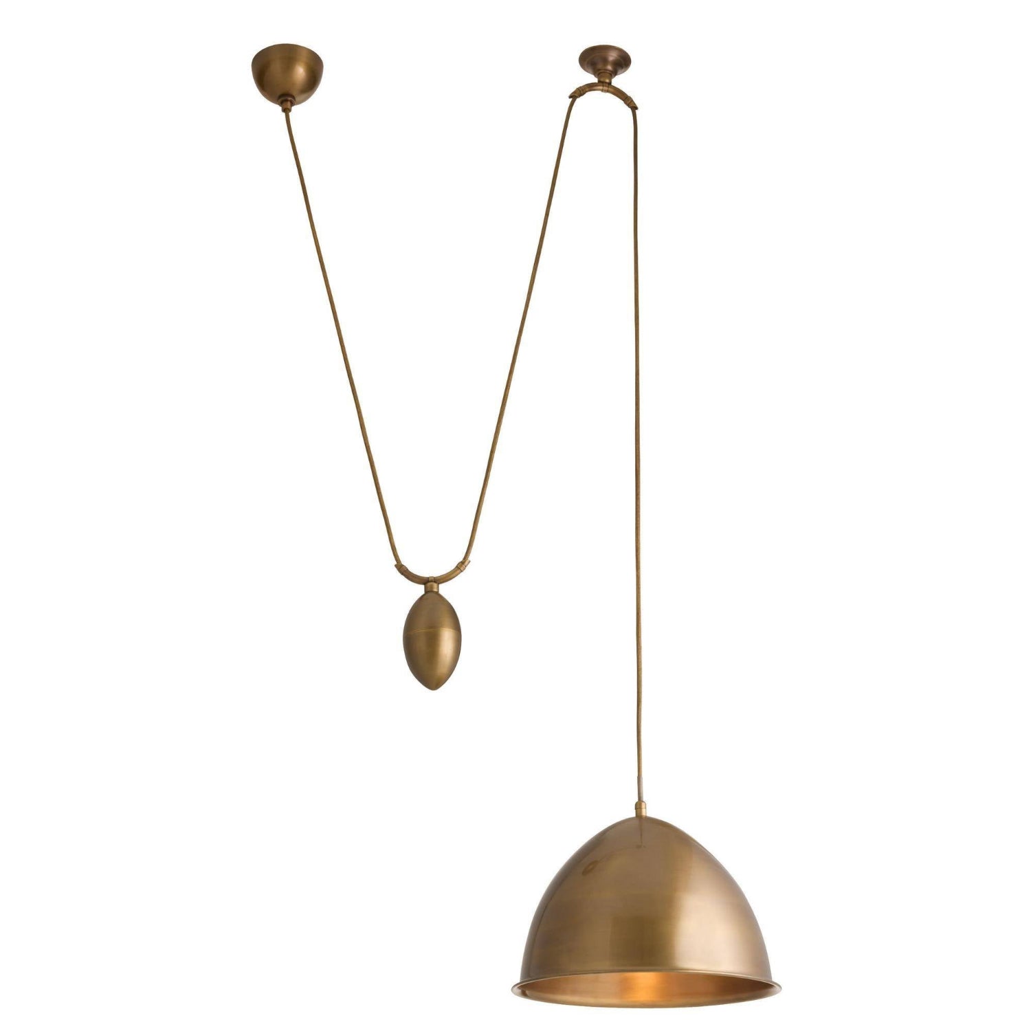 Arteriors Egg Drop Antique Brass Pendant