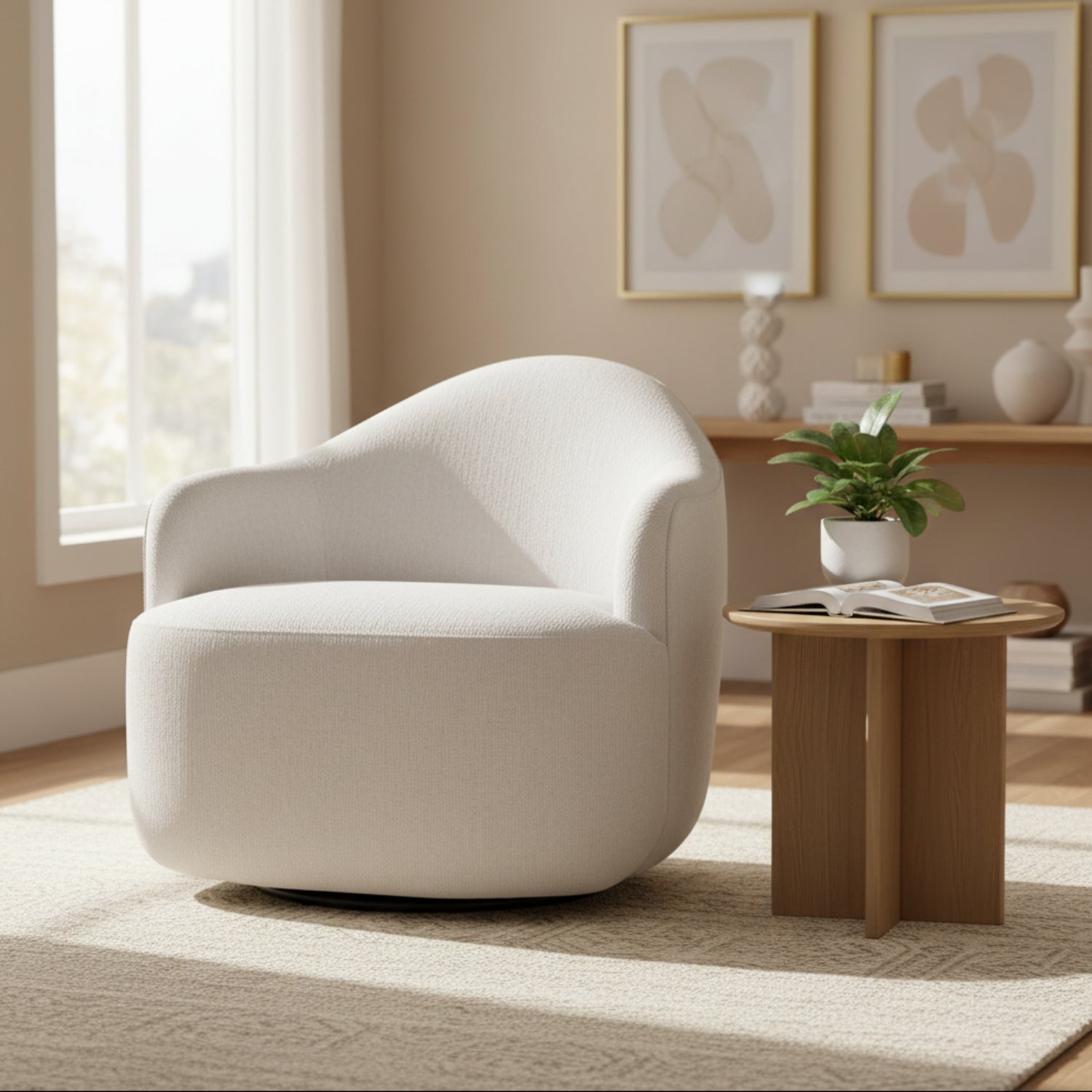 Arteriors Boulder Left Swivel Lounge Chair