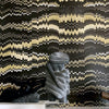 Mitchell Black Golden Feather Wallpaper