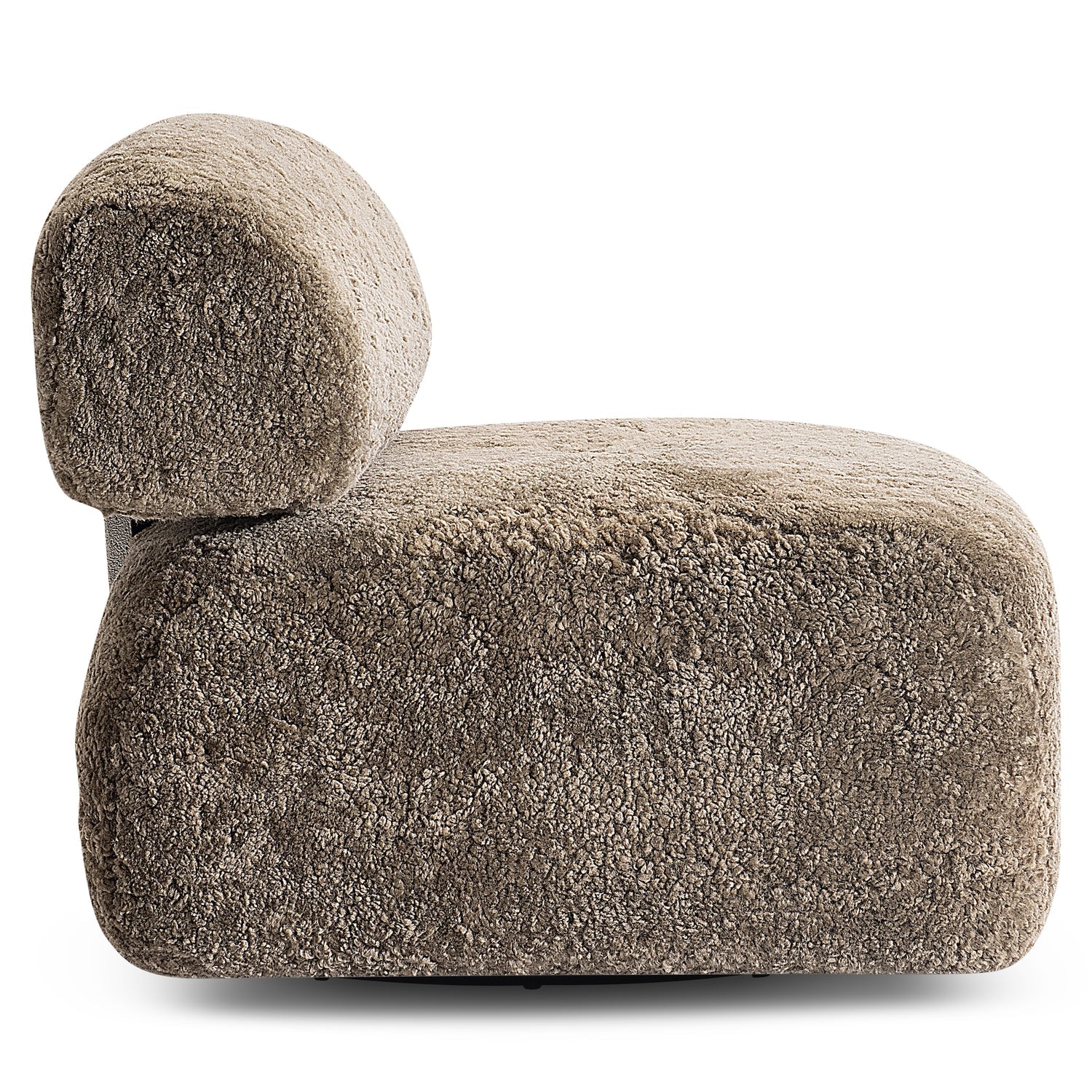 Bernhardt Interiors Paley Brown Shearling Swivel Chair