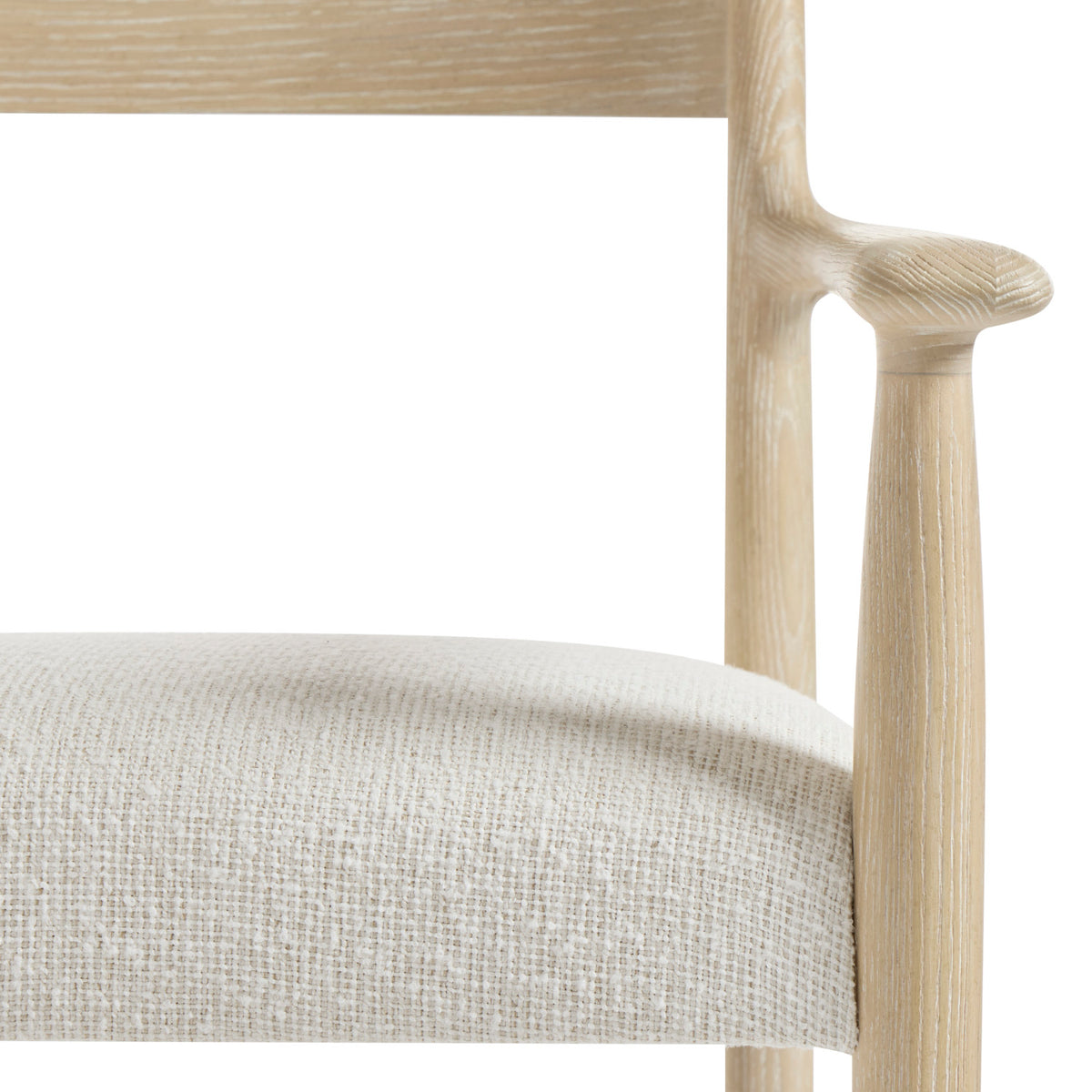 Bernhardt Asana Open Back Arm Chair in Tan, back view