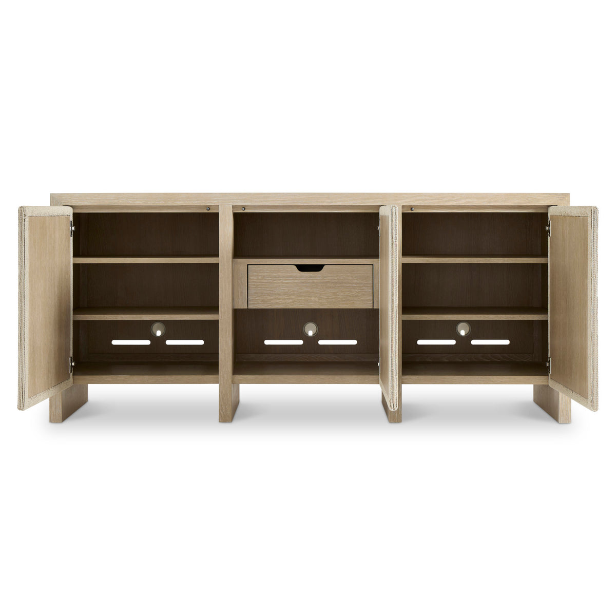 Bernhardt Asana 3 Door Buffet in Tan, detail view