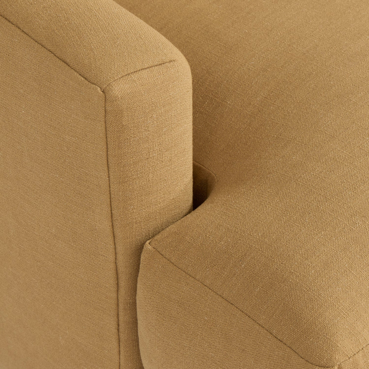 Bernhardt Living Marisol Fabric Sofa in Camel, alternate angle