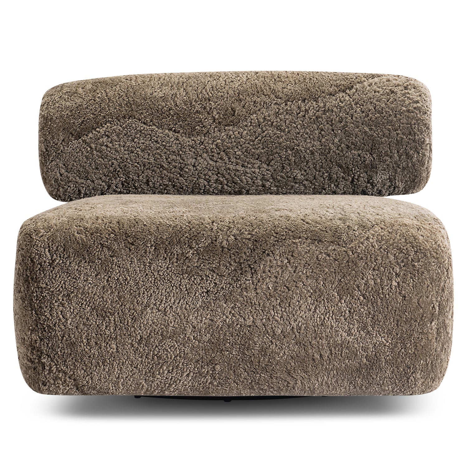 Bernhardt Interiors Paley Brown Shearling Swivel Chair