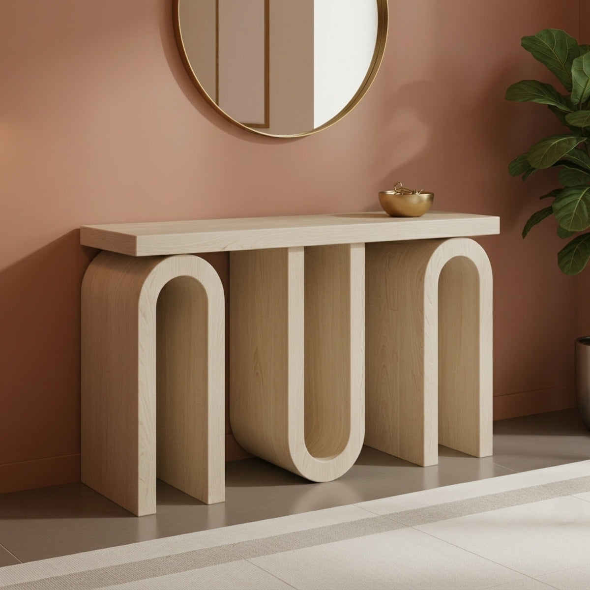 Westbourne Natural Oak Veneer Console Table