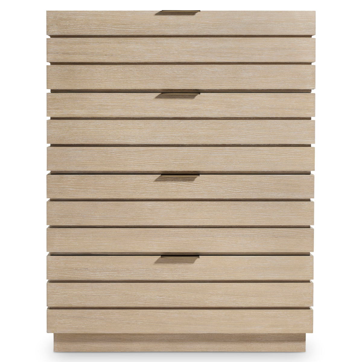 Bernhardt Asana Tall Drawer Chest in Tan, angled three-quarter view