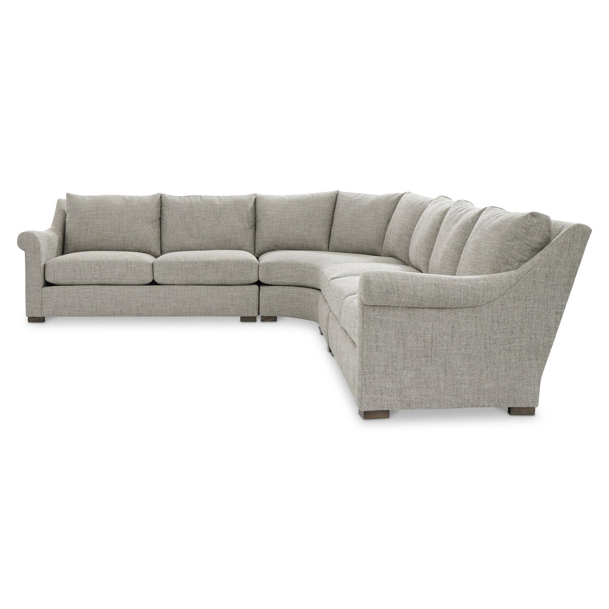 Bernhardt Living Keirnan Fabric Sectional Sofa in Brown, detail view