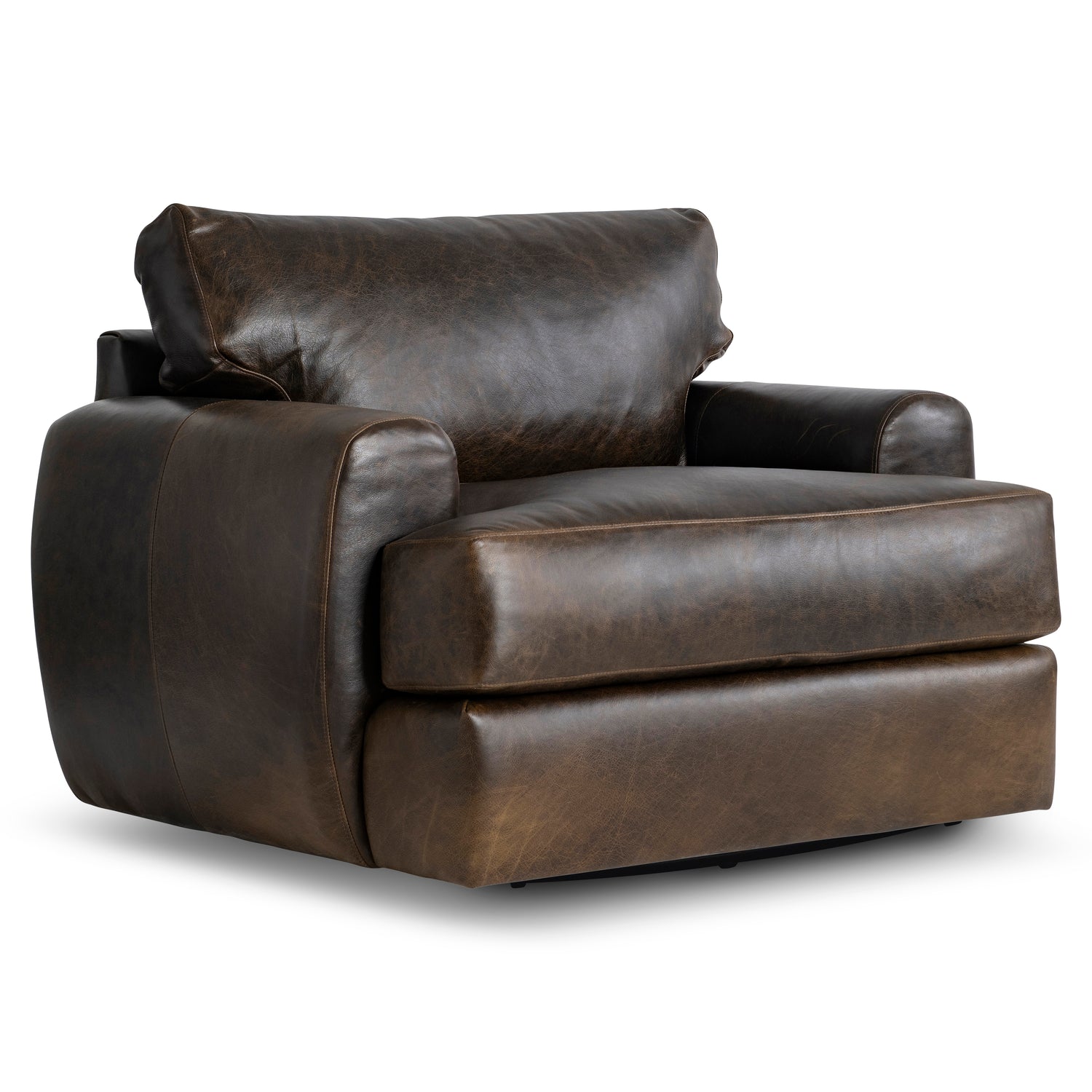 Bernhardt Living Cameron Leather Swivel Chair